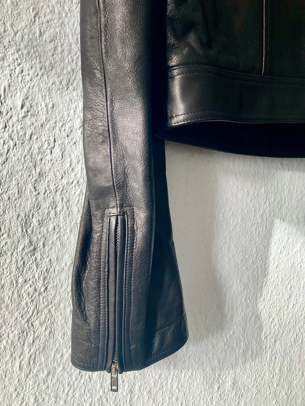 S/S 19 "BABEL" Studded Cropped Stooges LCW Calf Leather Jacket in Black