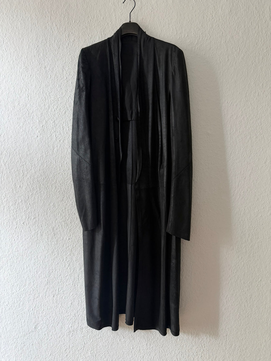 S/S 13 "ISLAND" Black Blistered Lamb Leather Coat Rick Owens L/XL