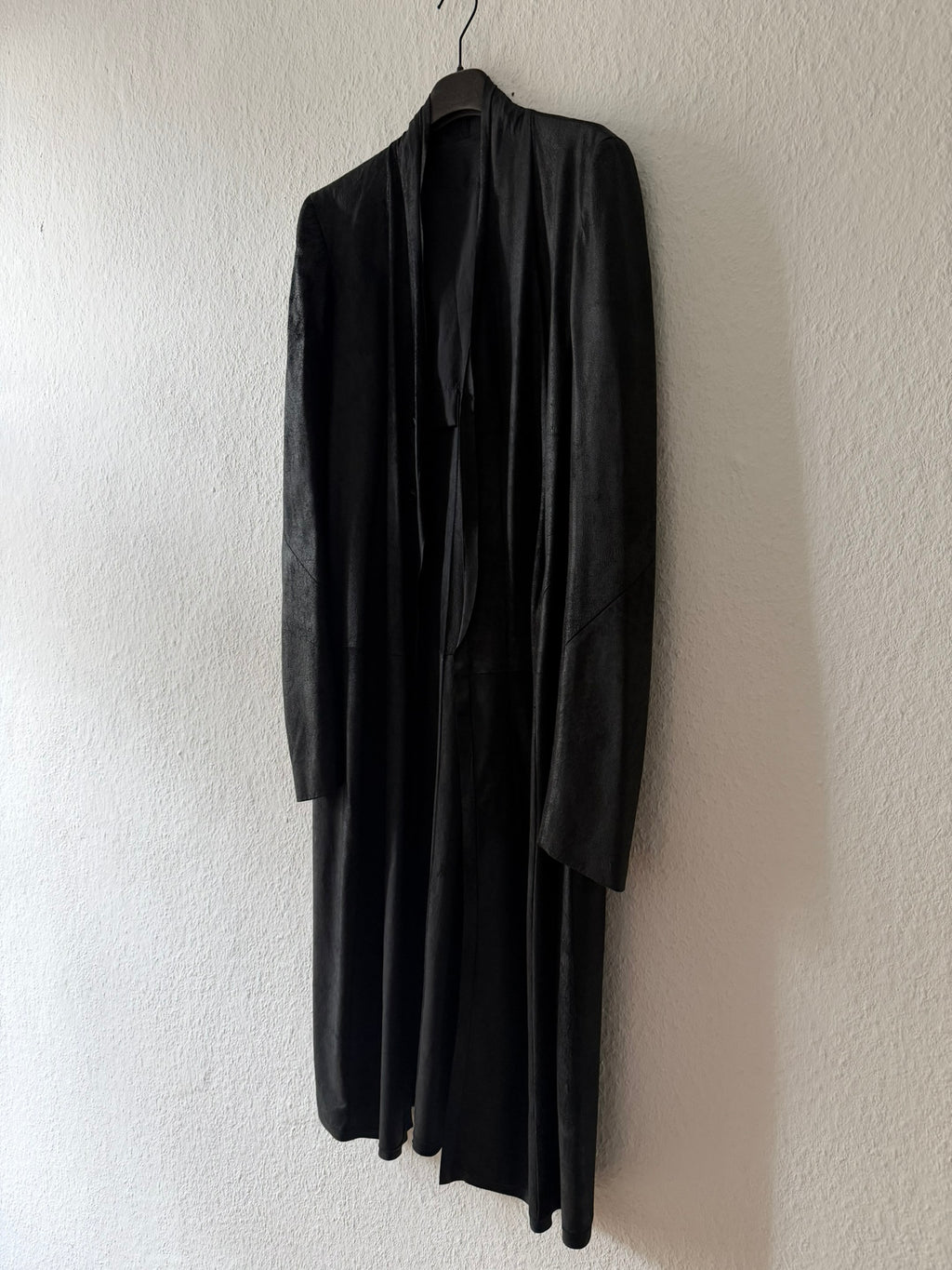 S/S 13 "ISLAND" Black Blistered Lamb Leather Coat Rick Owens L/XL