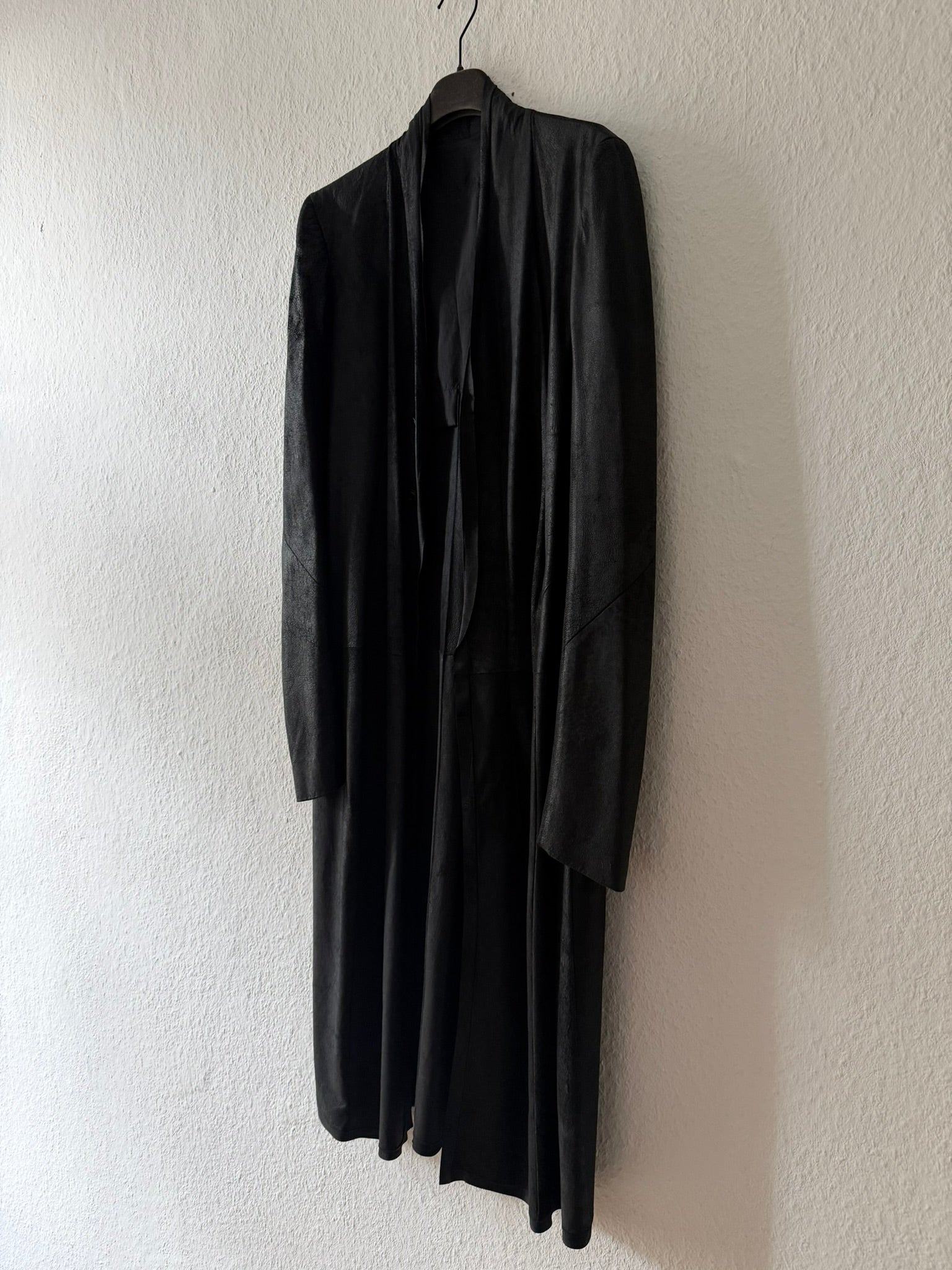 S/S 13 "ISLAND" Black Blistered Lamb Leather Coat Rick Owens L/XL