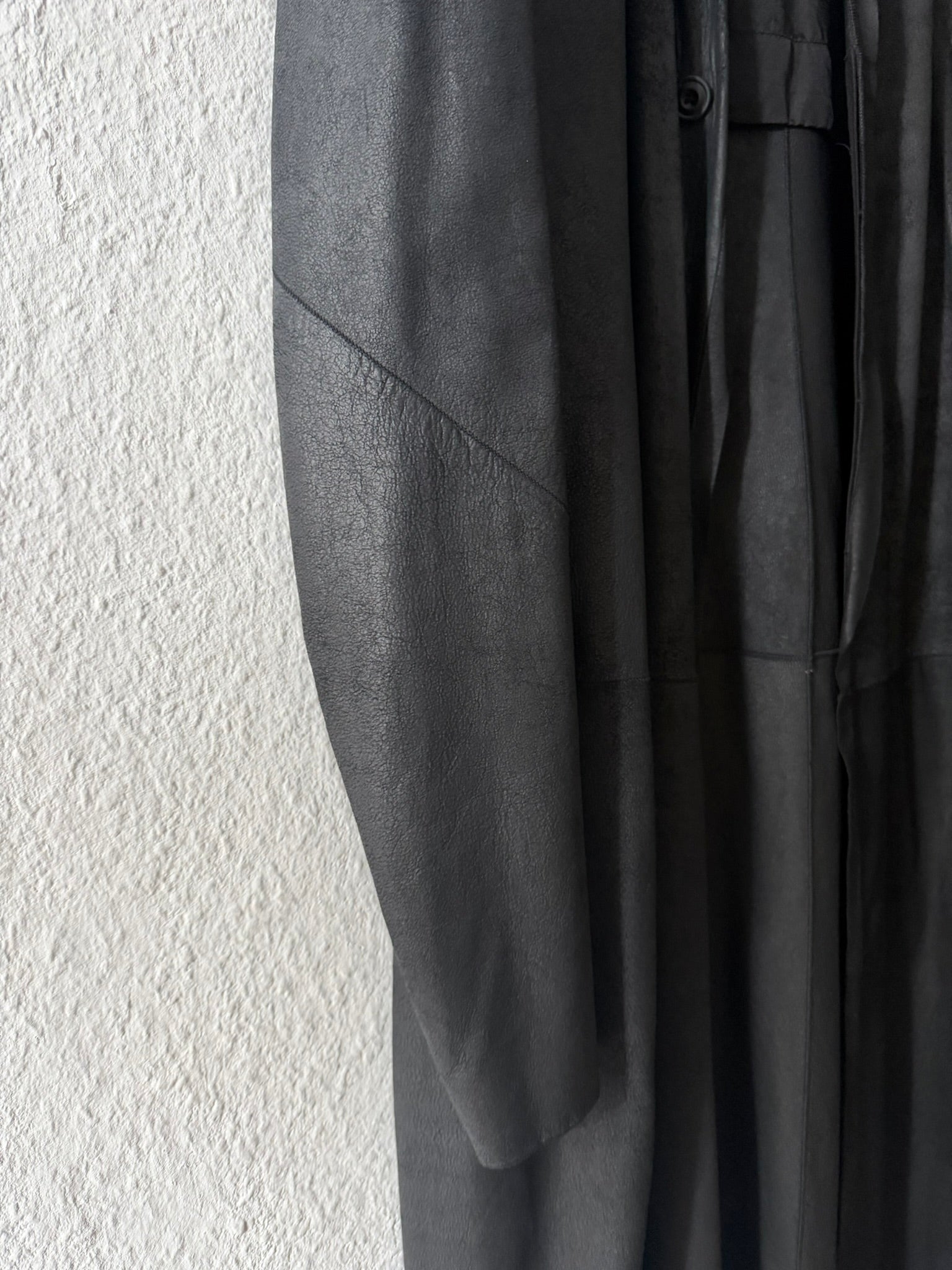 S/S 13 "ISLAND" Black Blistered Lamb Leather Coat Rick Owens L/XL