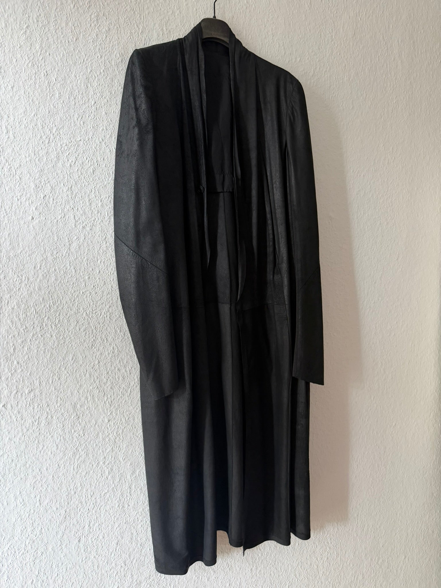 S/S 13 "ISLAND" Black Blistered Lamb Leather Coat Rick Owens L/XL
