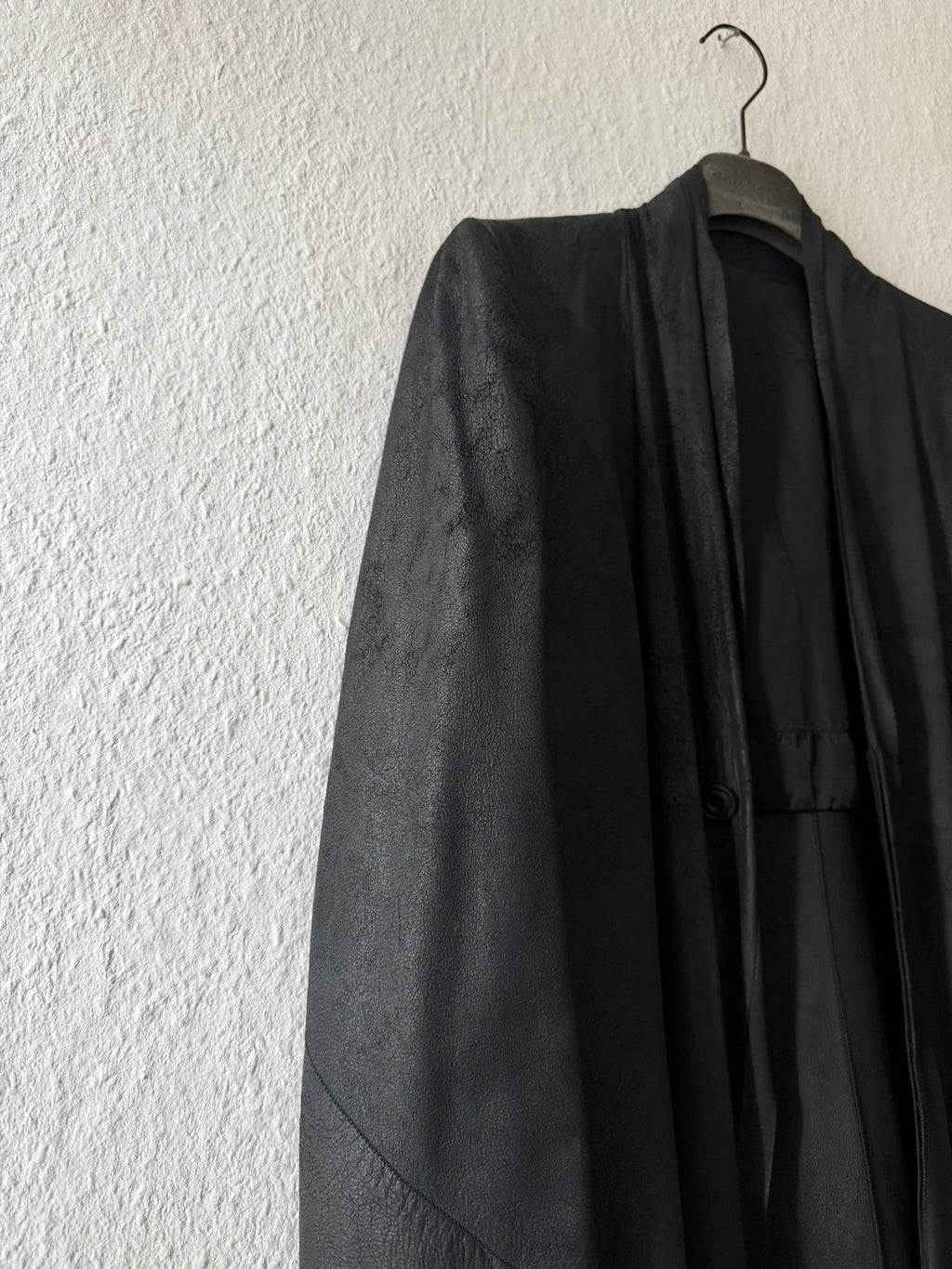 S/S 13 "ISLAND" Black Blistered Lamb Leather Coat Rick Owens L/XL