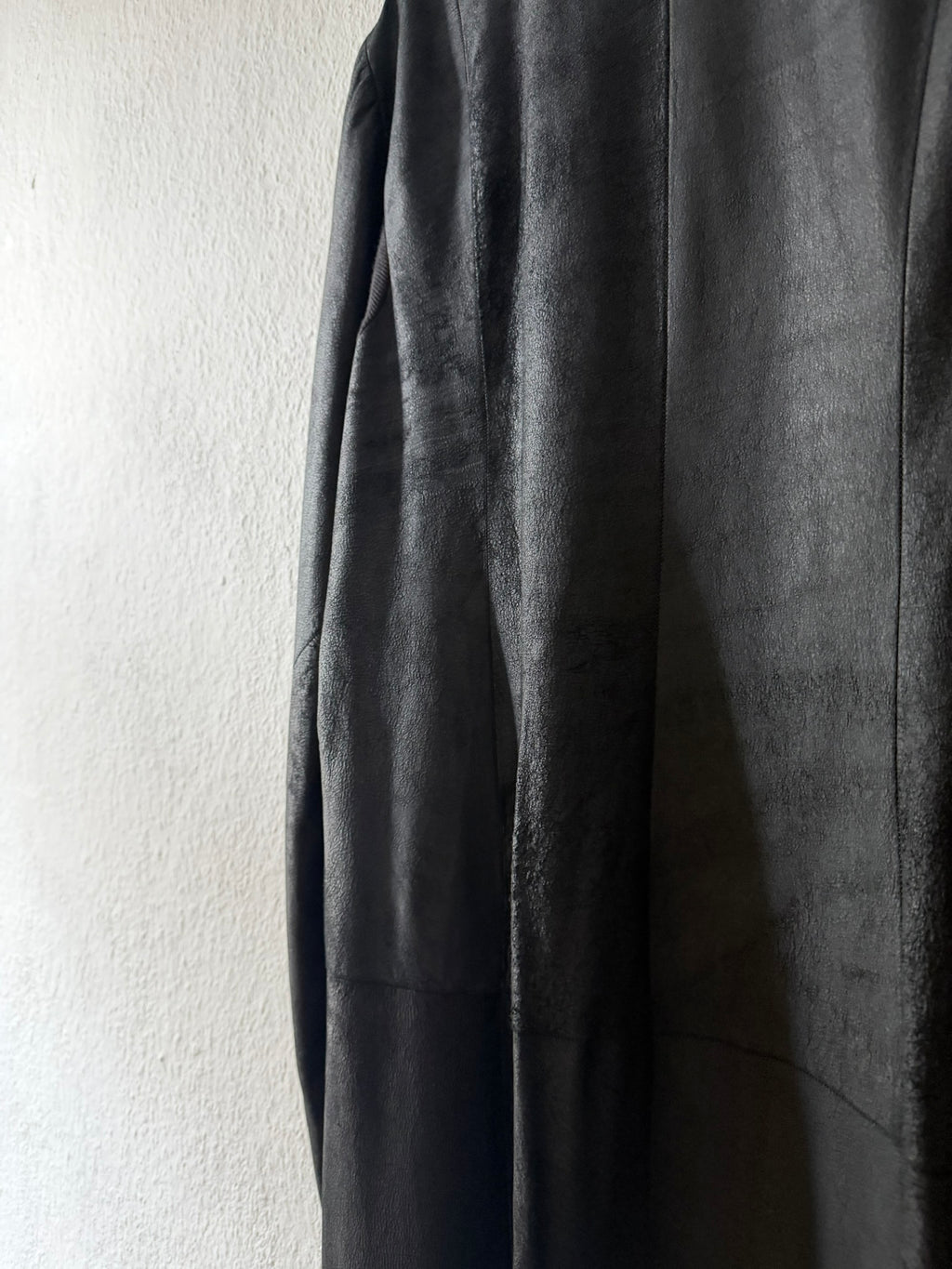 S/S 13 "ISLAND" Black Blistered Lamb Leather Coat Rick Owens L/XL