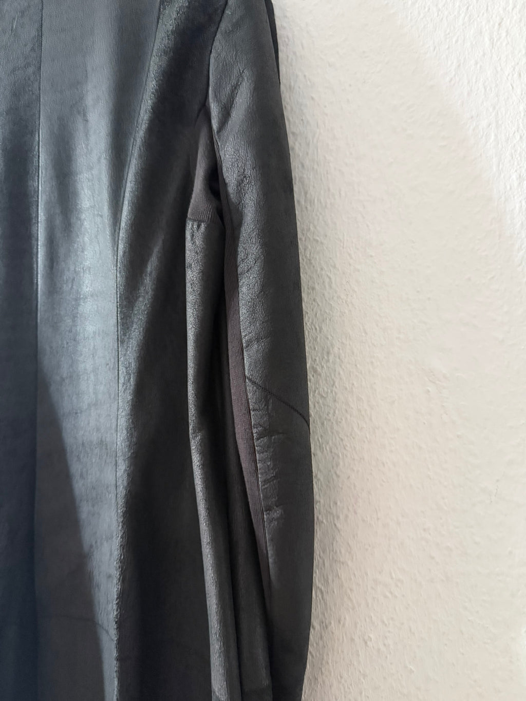 S/S 13 "ISLAND" Black Blistered Lamb Leather Coat Rick Owens L/XL