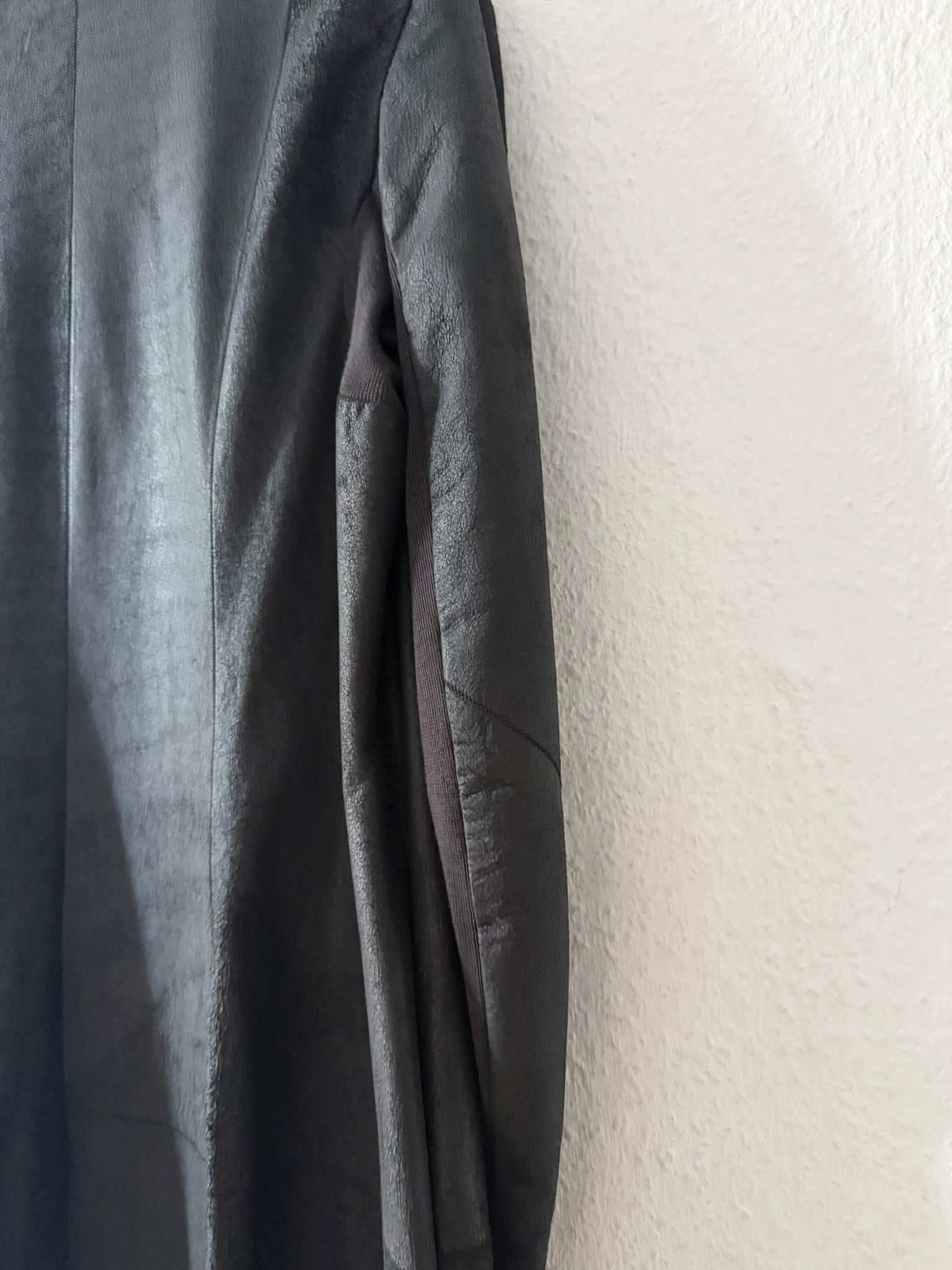 S/S 13 "ISLAND" Black Blistered Lamb Leather Coat Rick Owens L/XL