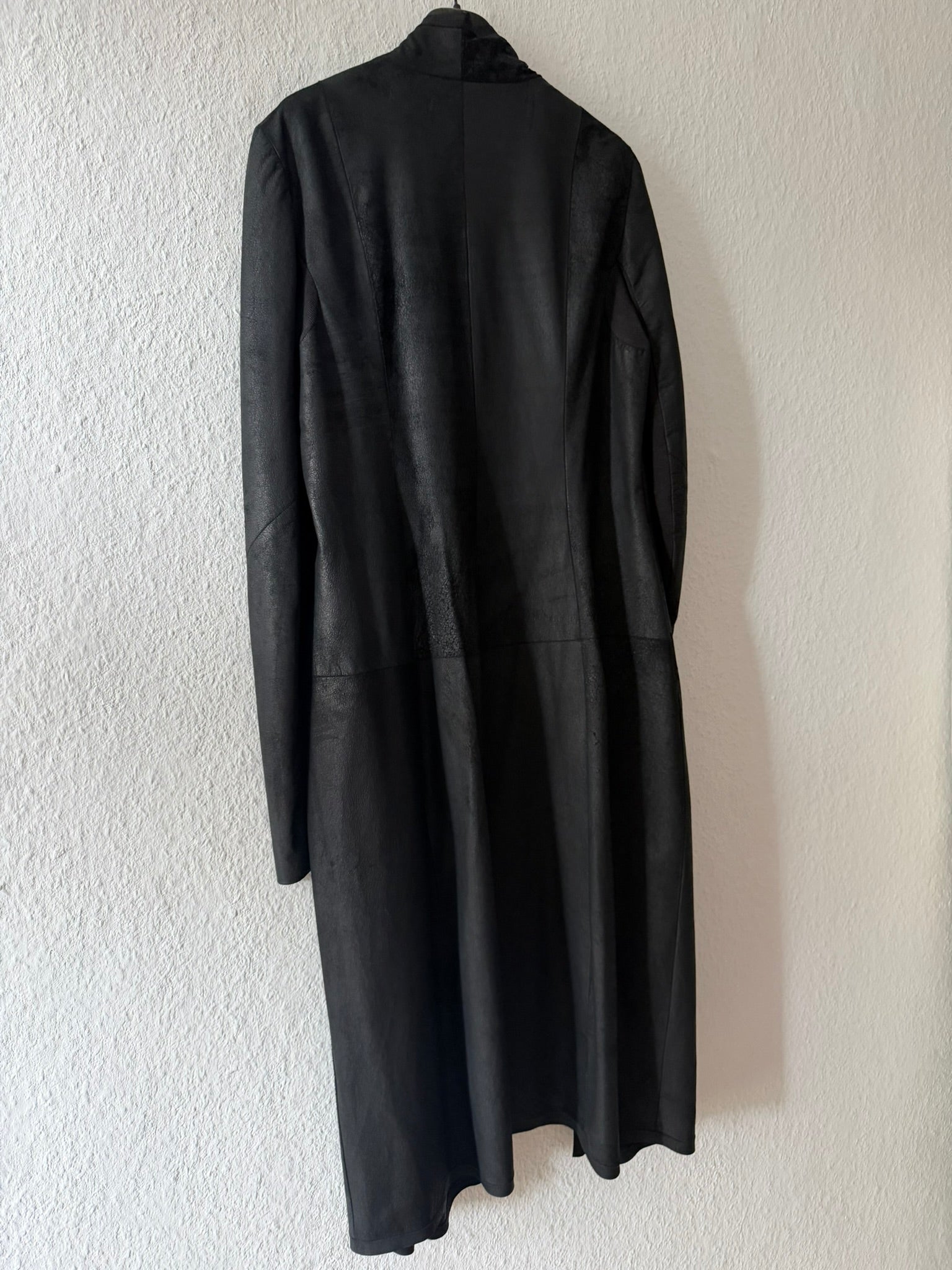 S/S 13 "ISLAND" Black Blistered Lamb Leather Coat Rick Owens L/XL
