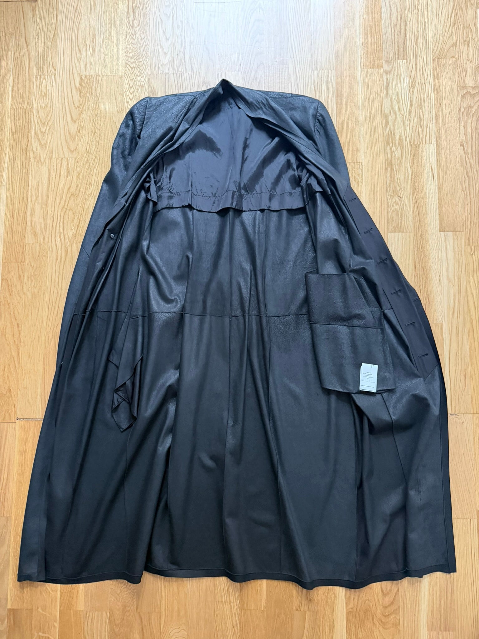 S/S 13 "ISLAND" Black Blistered Lamb Leather Coat Rick Owens L/XL
