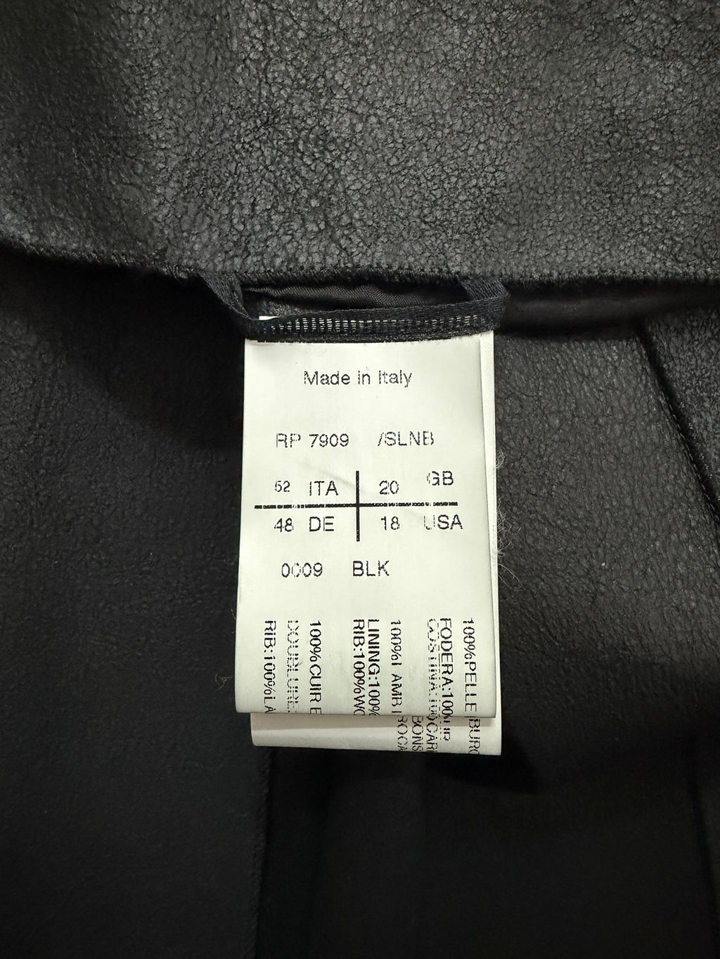 S/S 13 "ISLAND" Black Blistered Lamb Leather Coat Rick Owens L/XL