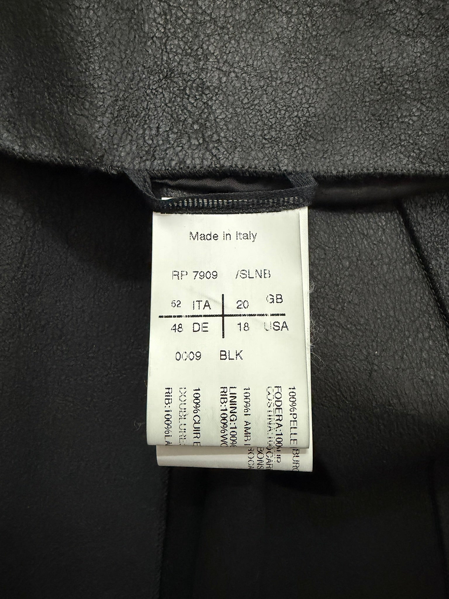 S/S 13 "ISLAND" Black Blistered Lamb Leather Coat Rick Owens L/XL