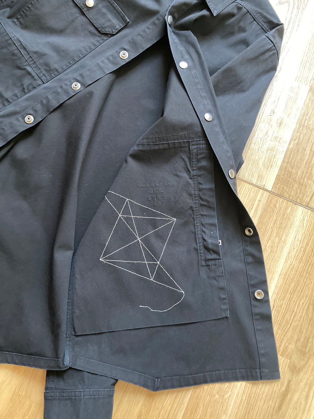 S/S 19 "BABEL" Black Shirt Jacket Rick Owens IT52/L