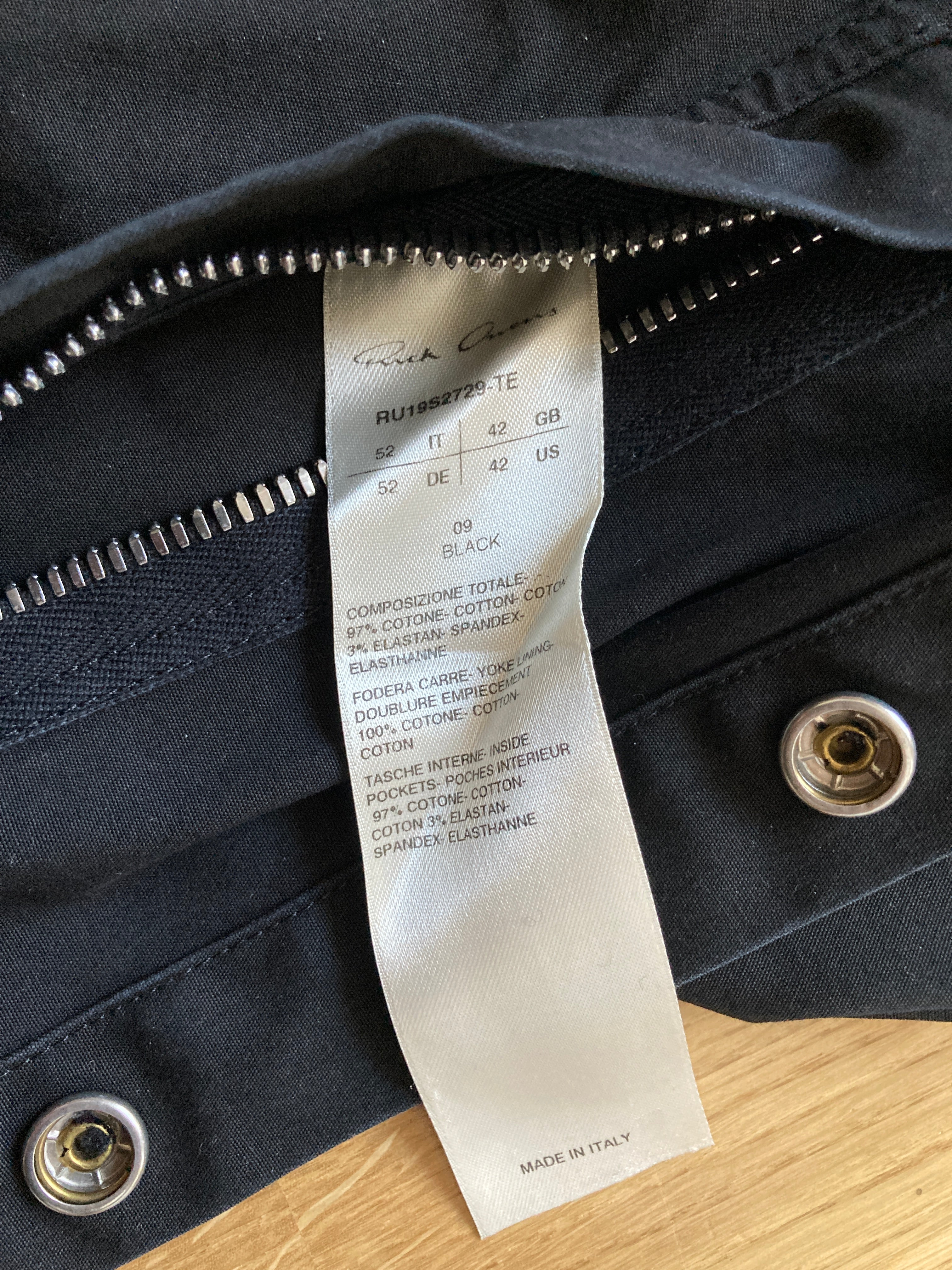 S/S 19 "BABEL" Black Shirt Jacket Rick Owens IT52/L