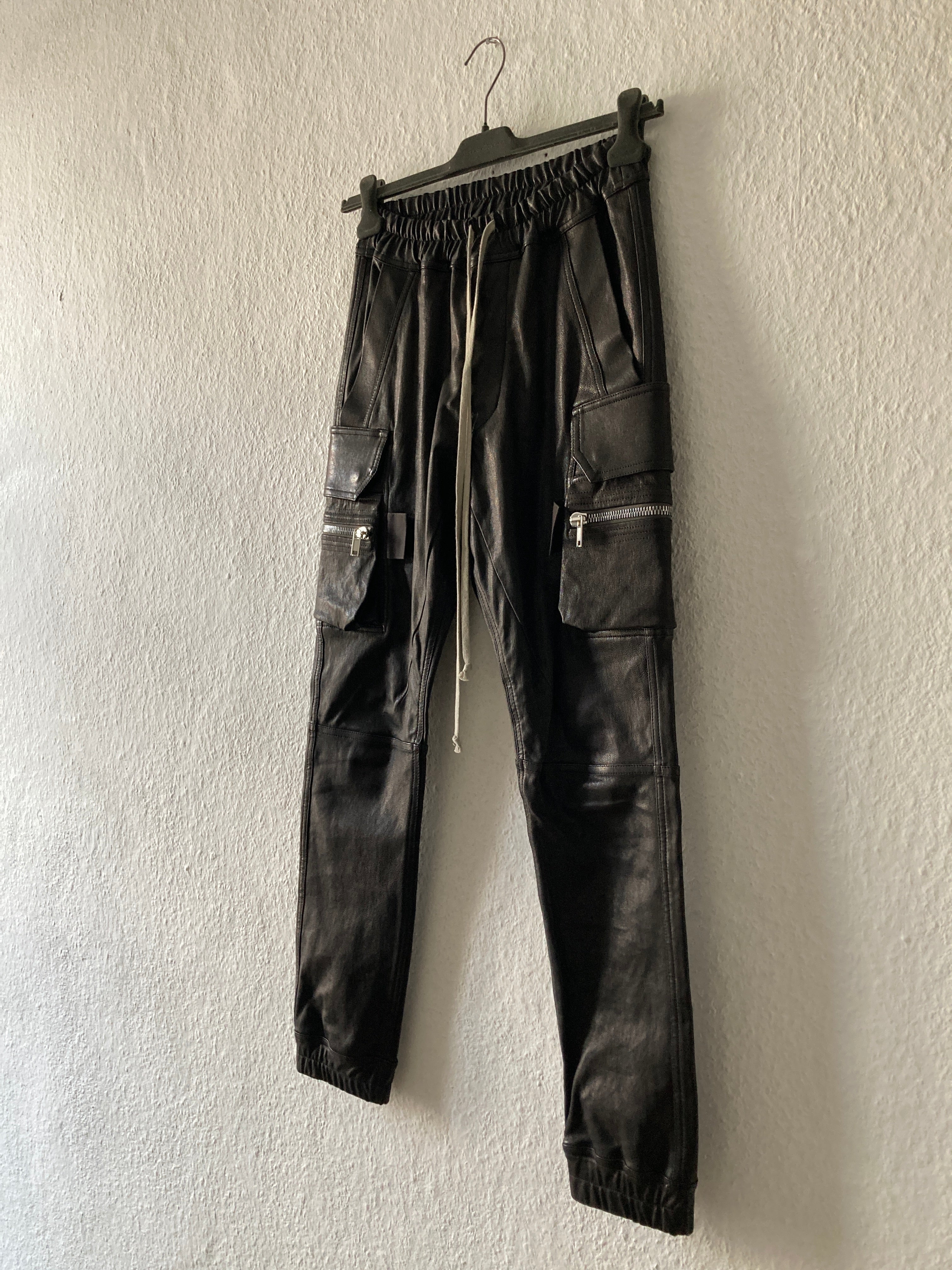 F/W 22 "STROBE" Goat Leather Mastodon Cargo Pants Rick Owens IT46/S