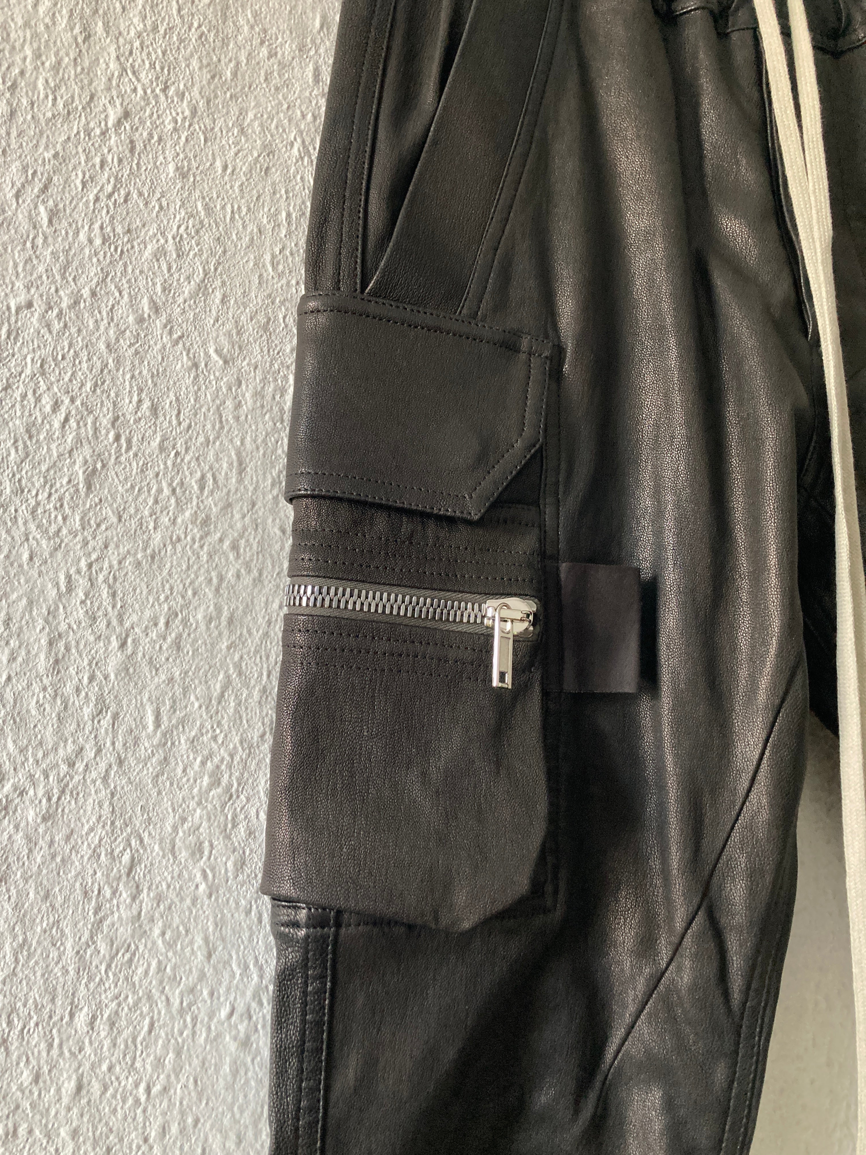 F/W 22 "STROBE" Goat Leather Mastodon Cargo Pants Rick Owens IT46/S