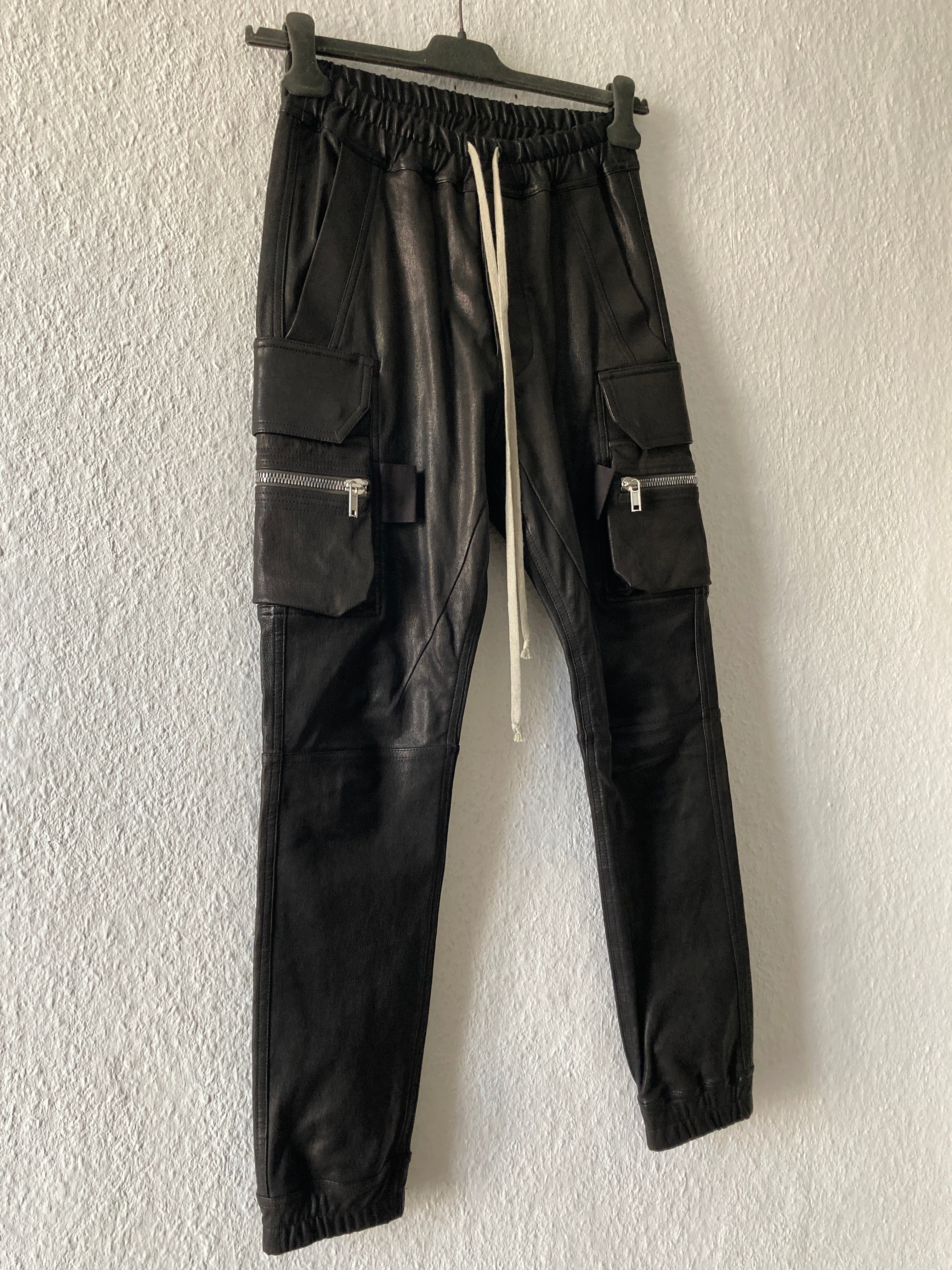 F/W 22 "STROBE" Goat Leather Mastodon Cargo Pants Rick Owens IT46/S