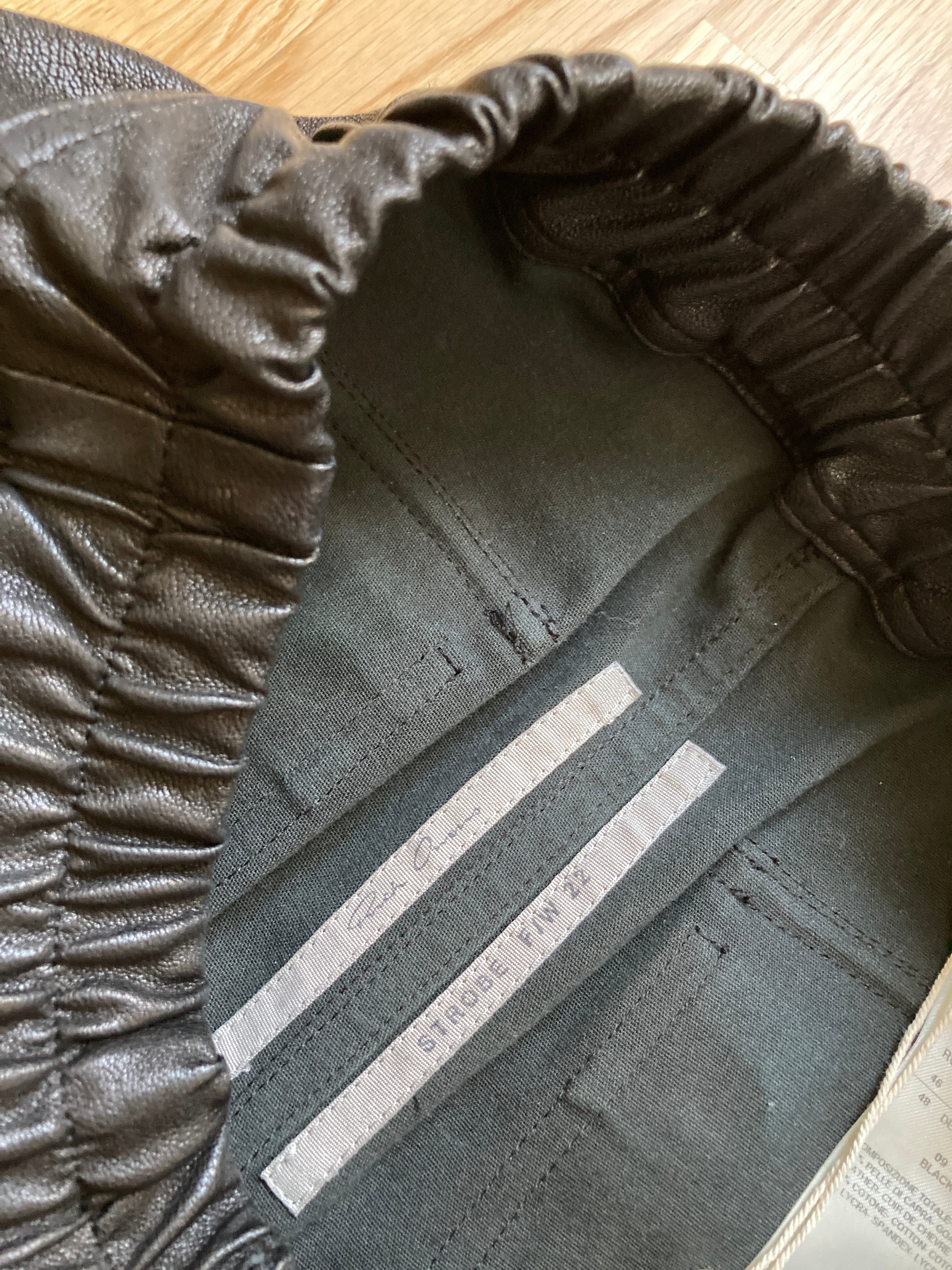 F/W 22 "STROBE" Goat Leather Mastodon Cargo Pants Rick Owens IT46/S