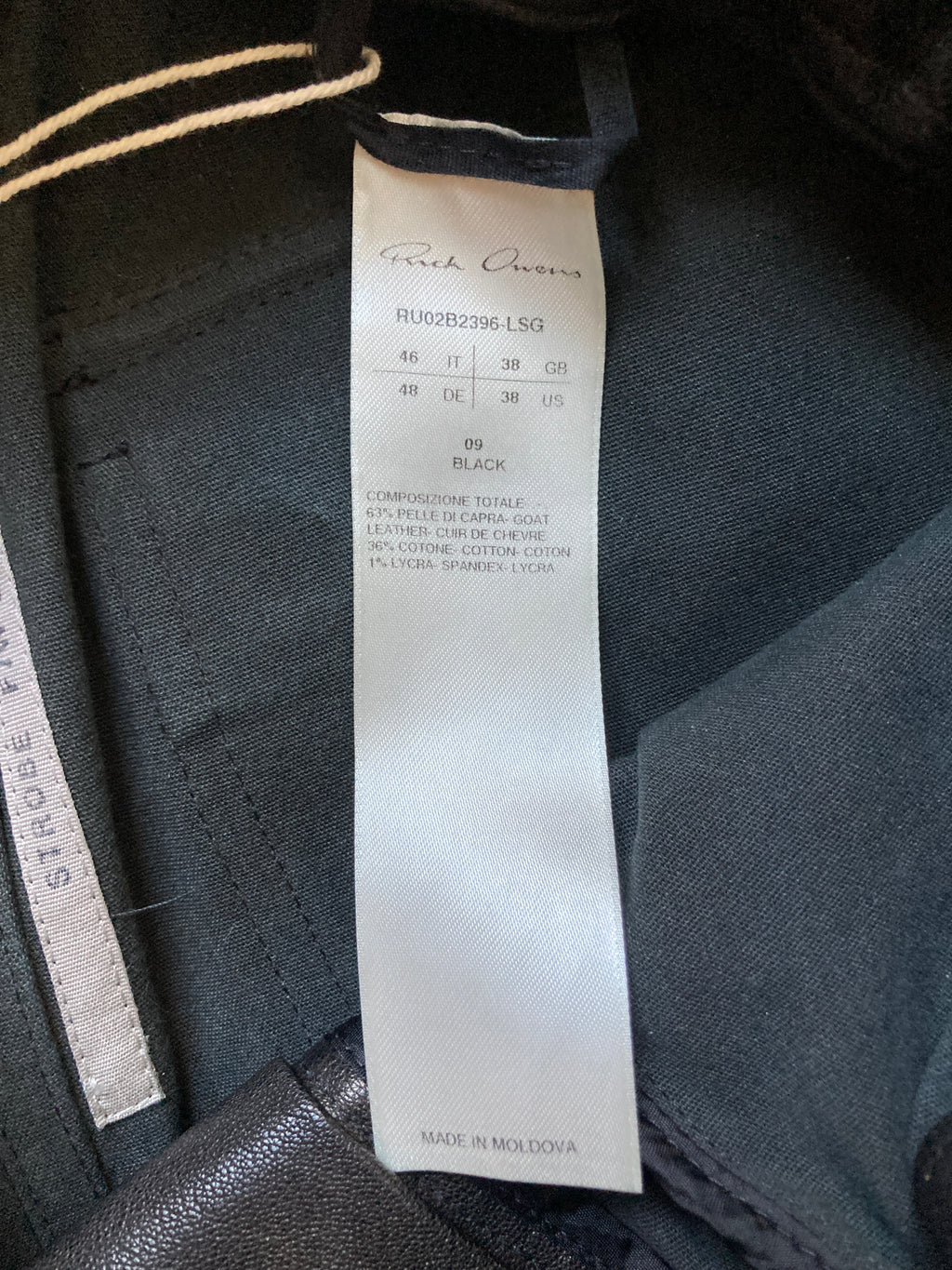 F/W 22 "STROBE" Goat Leather Mastodon Cargo Pants Rick Owens IT46/S