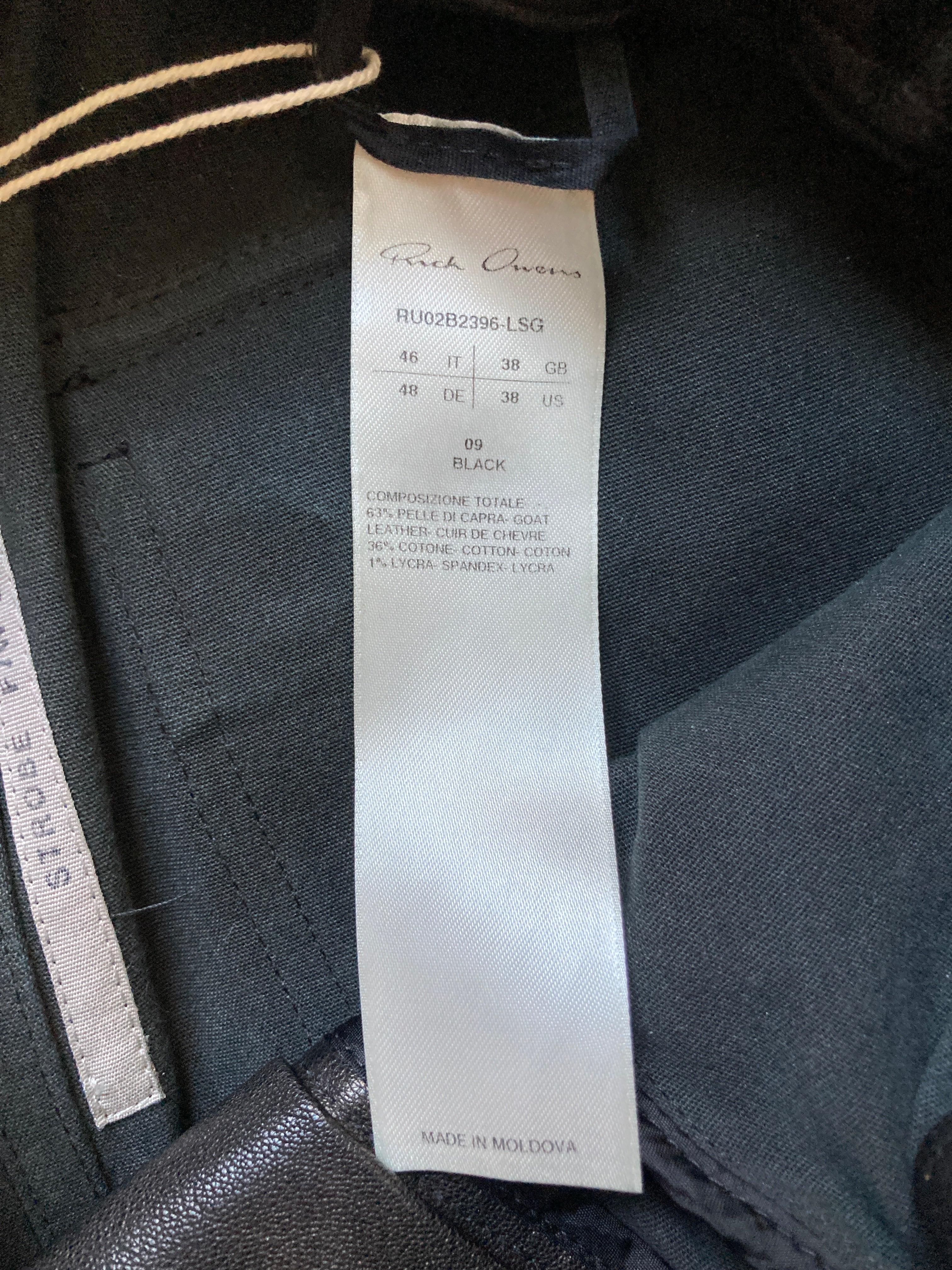 F/W 22 "STROBE" Goat Leather Mastodon Cargo Pants Rick Owens IT46/S