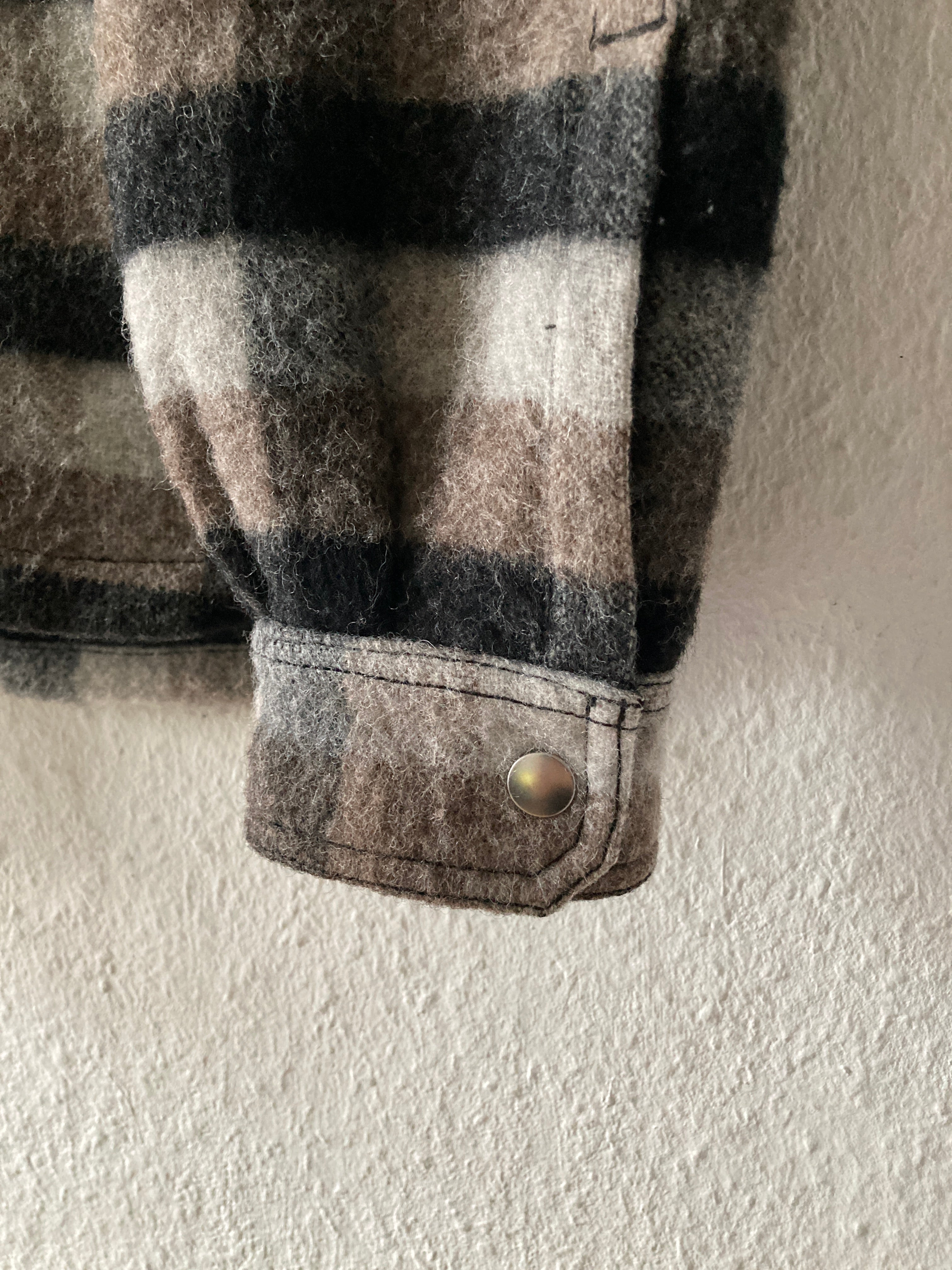 F/W 19 "LARRY" Oversized Plaid Wool Flannel Shirt Jacket Rick Owens IT50/M