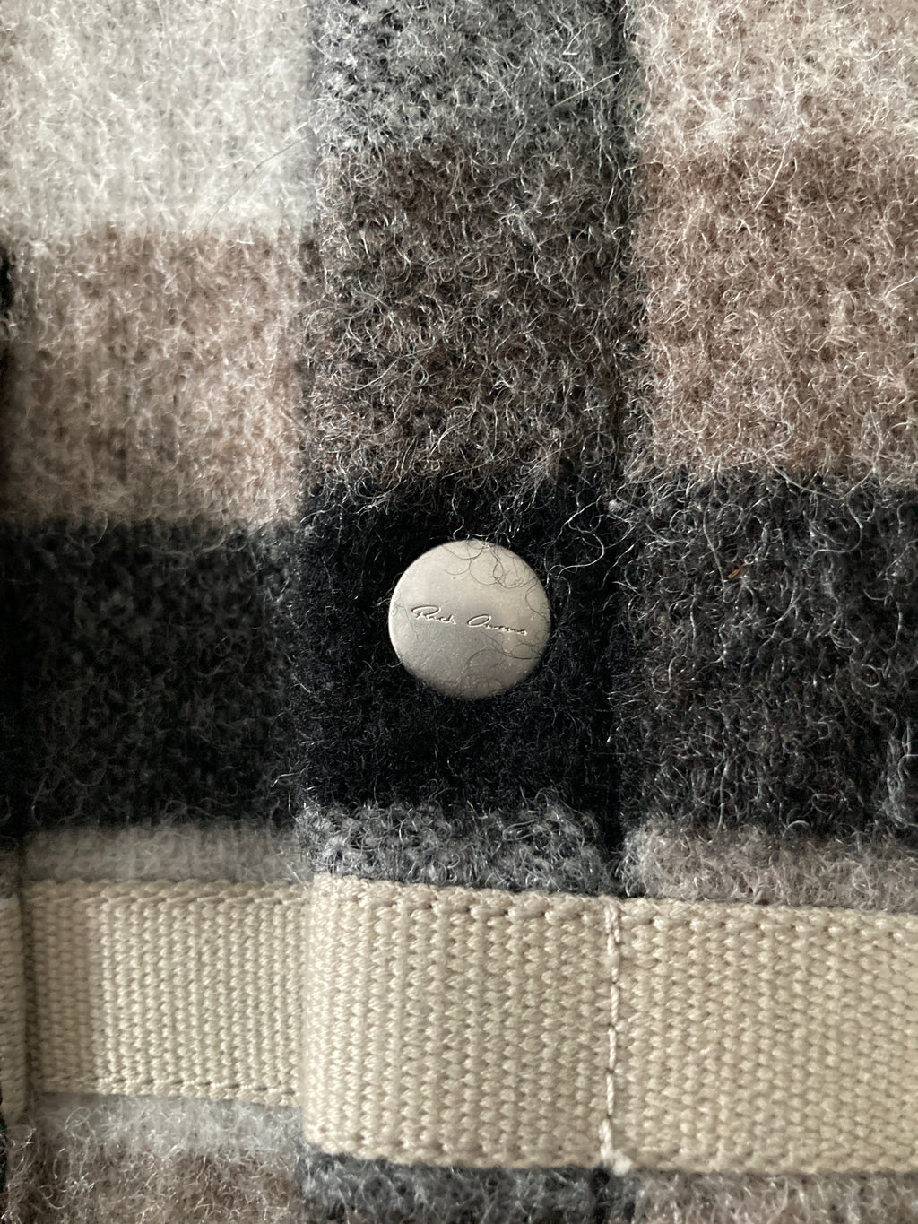 F/W 19 "LARRY" Oversized Plaid Wool Flannel Shirt Jacket Rick Owens IT50/M