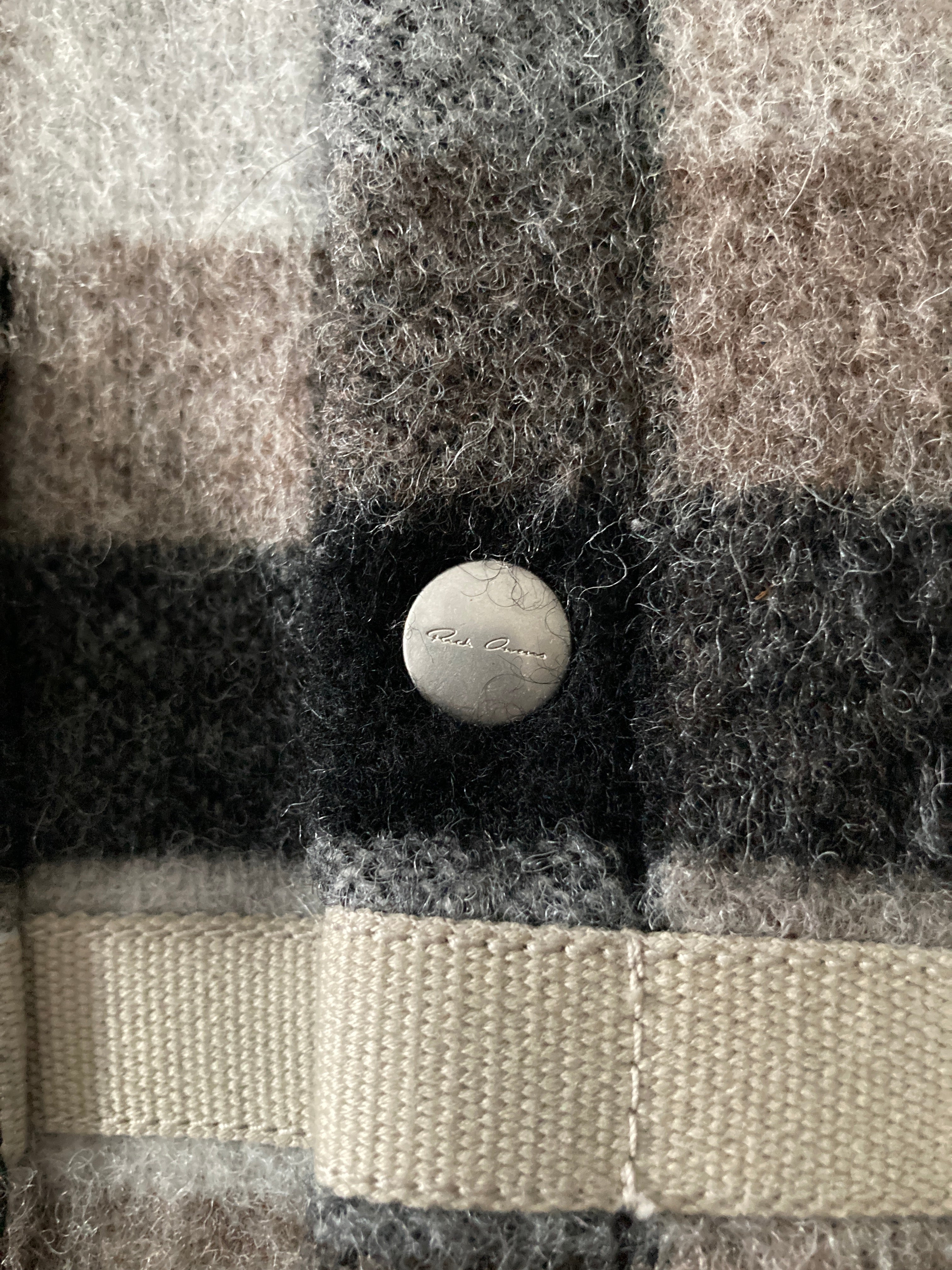 F/W 19 "LARRY" Oversized Plaid Wool Flannel Shirt Jacket Rick Owens IT50/M