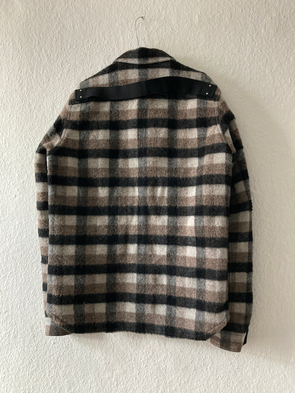 F/W 19 "LARRY" Oversized Plaid Wool Flannel Shirt Jacket Rick Owens IT50/M