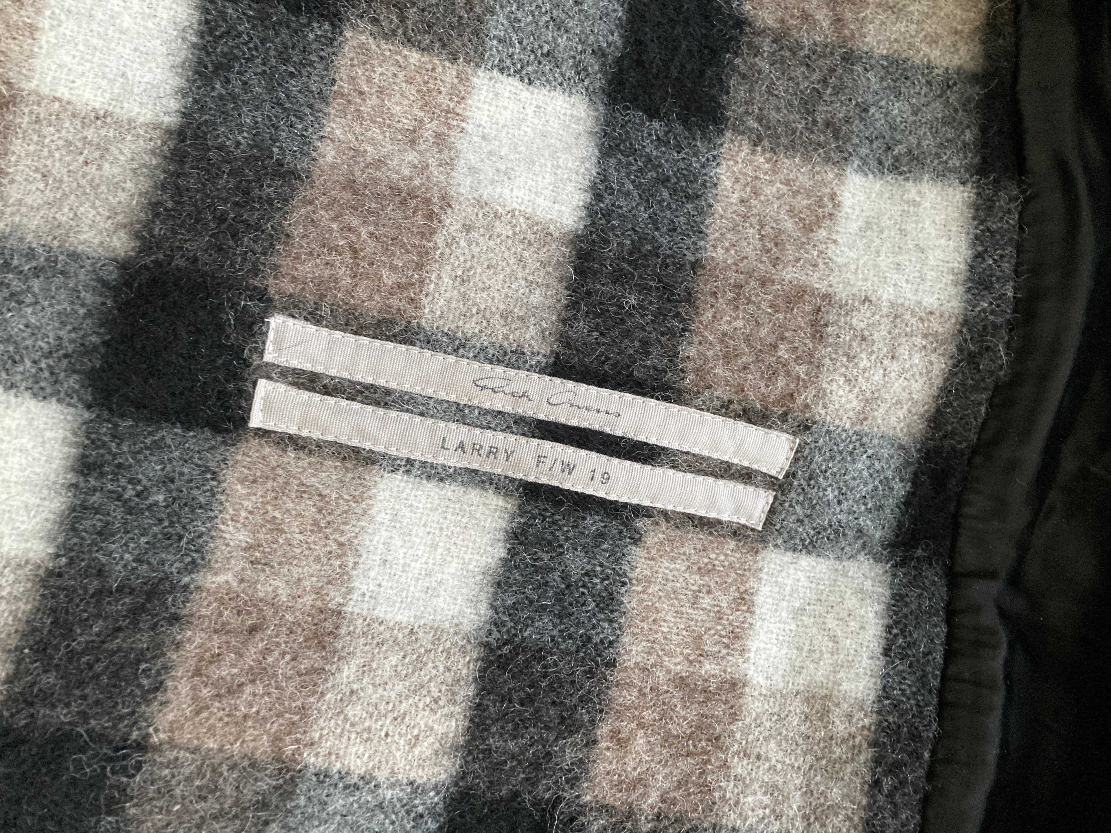 F/W 19 "LARRY" Oversized Plaid Wool Flannel Shirt Jacket Rick Owens IT50/M