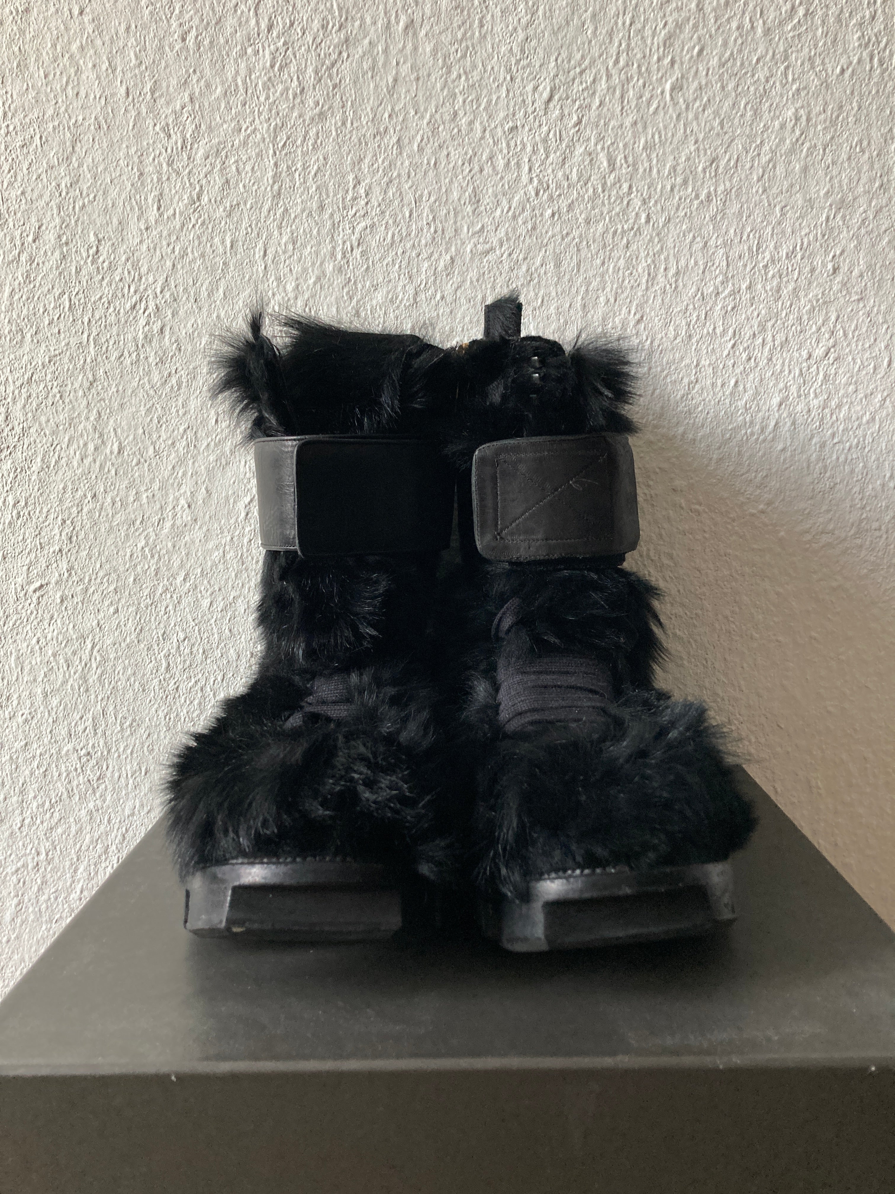 F/W 13 "PLINTH" Runway Fur Hiker Megatooth Boots Rick Owens