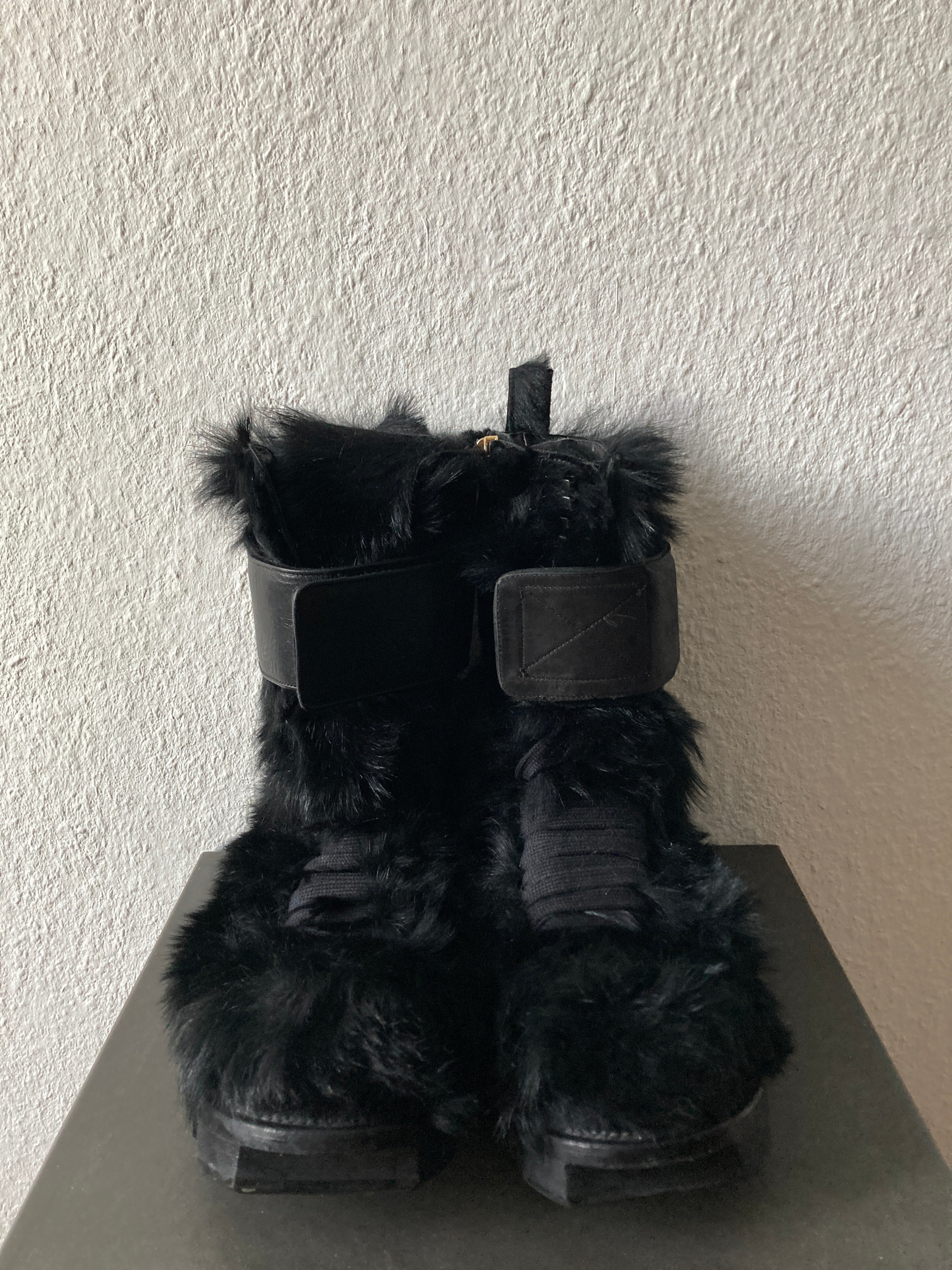 F/W 13 "PLINTH" Runway Fur Hiker Megatooth Boots Rick Owens