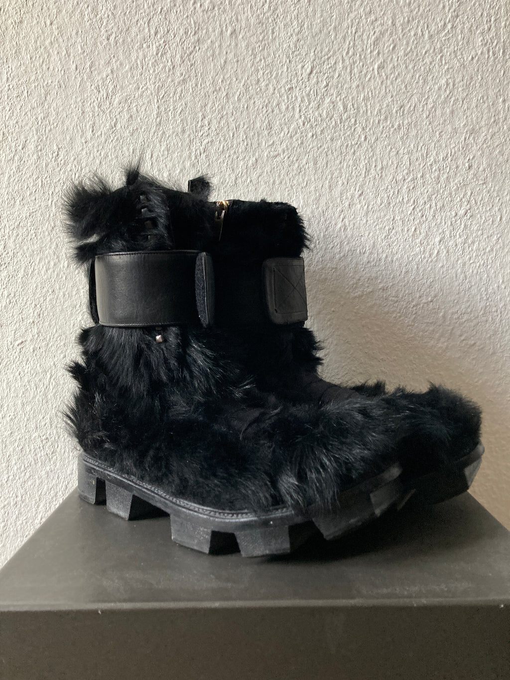 F/W 13 "PLINTH" Runway Fur Hiker Megatooth Boots Rick Owens