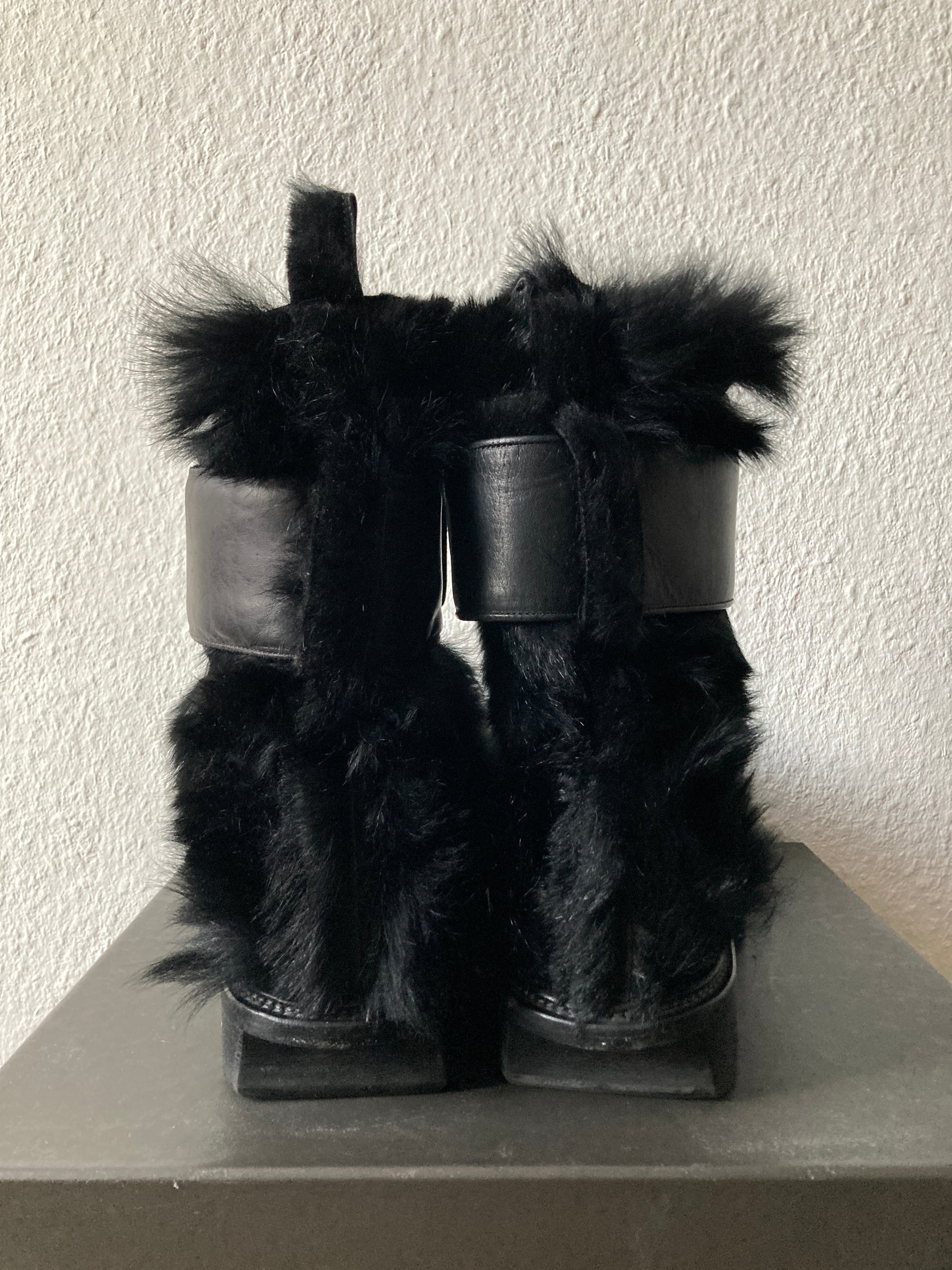 F/W 13 "PLINTH" Runway Fur Hiker Megatooth Boots Rick Owens