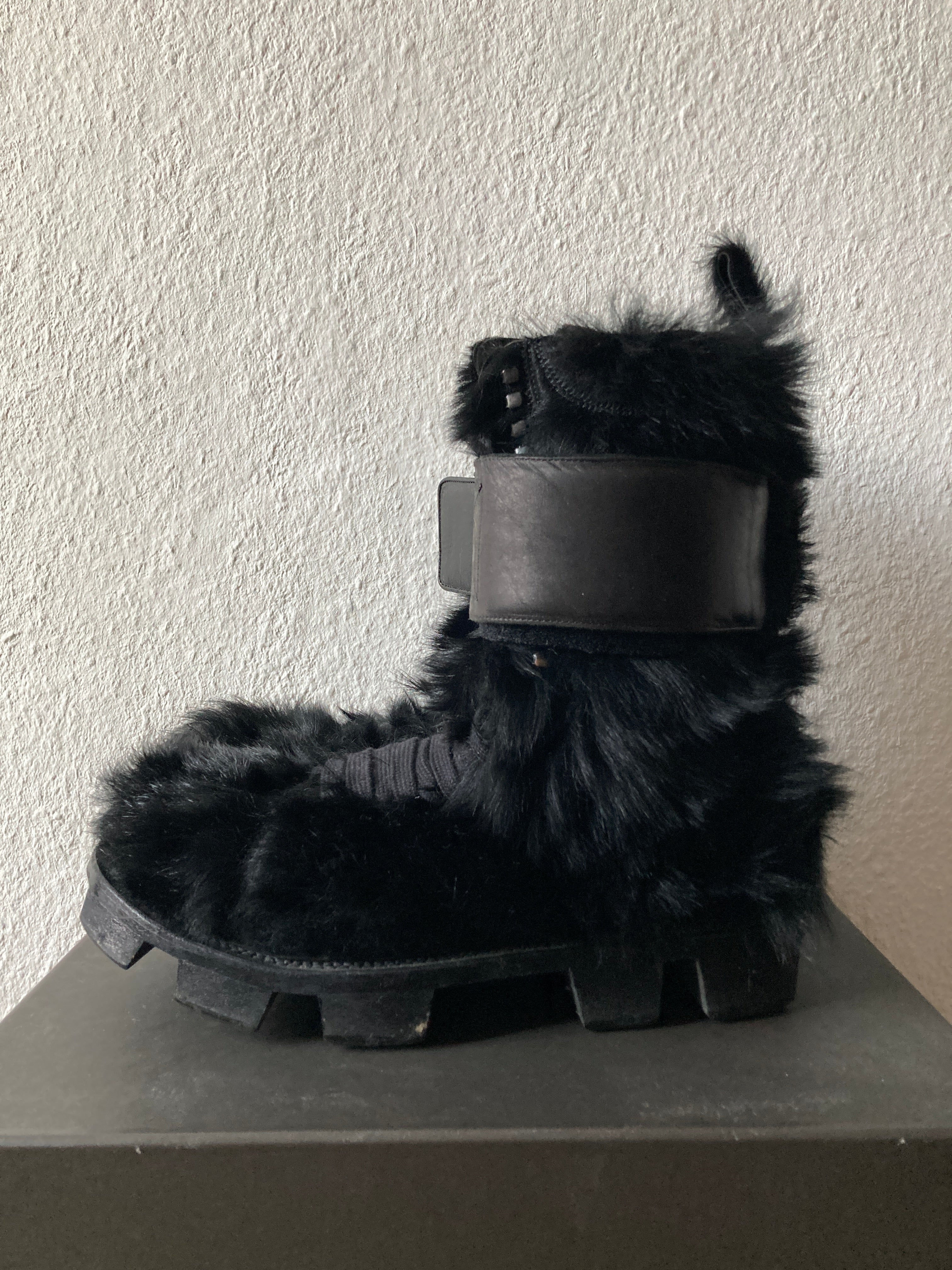 F/W 13 "PLINTH" Runway Fur Hiker Megatooth Boots Rick Owens