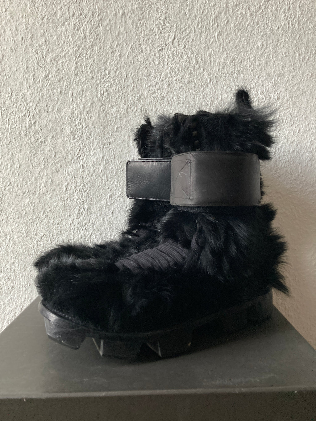 F/W 13 "PLINTH" Runway Fur Hiker Megatooth Boots Rick Owens