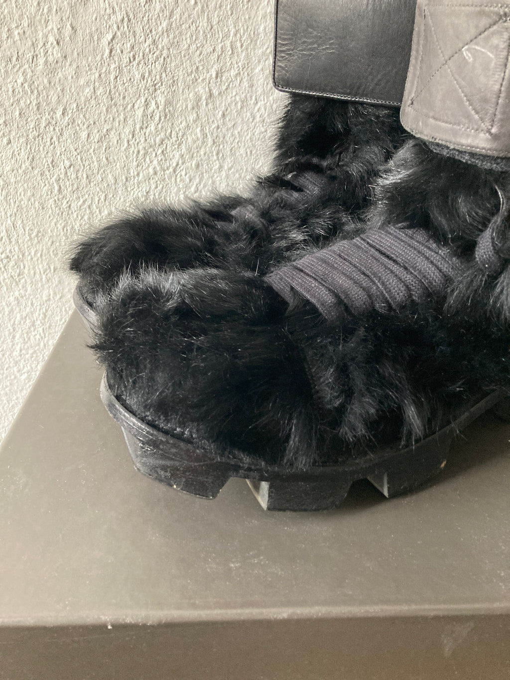 F/W 13 "PLINTH" Runway Fur Hiker Megatooth Boots Rick Owens