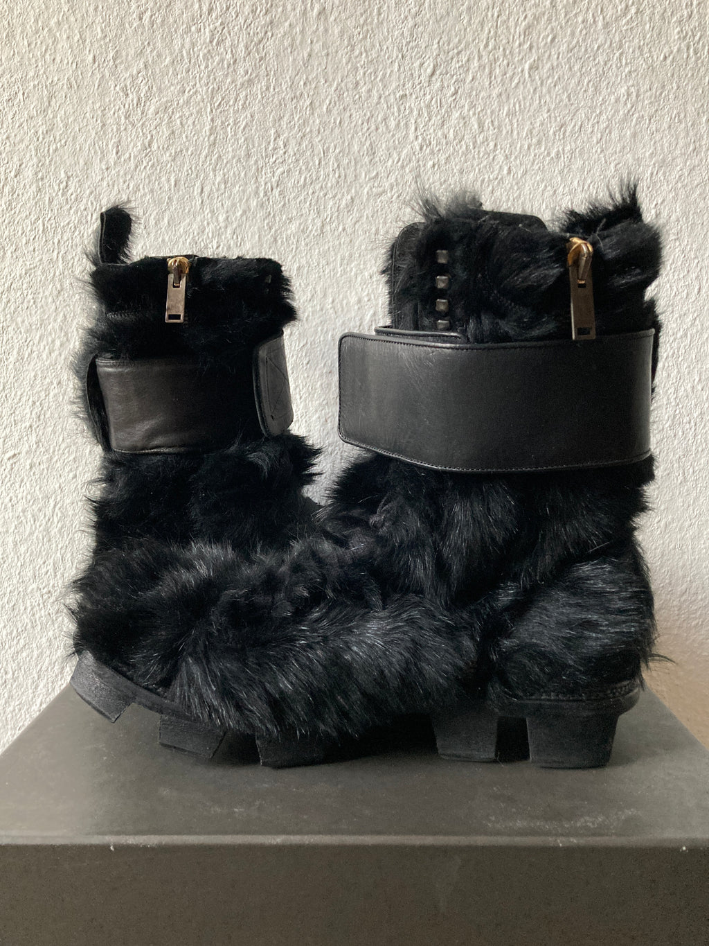 F/W 13 "PLINTH" Runway Fur Hiker Megatooth Boots Rick Owens