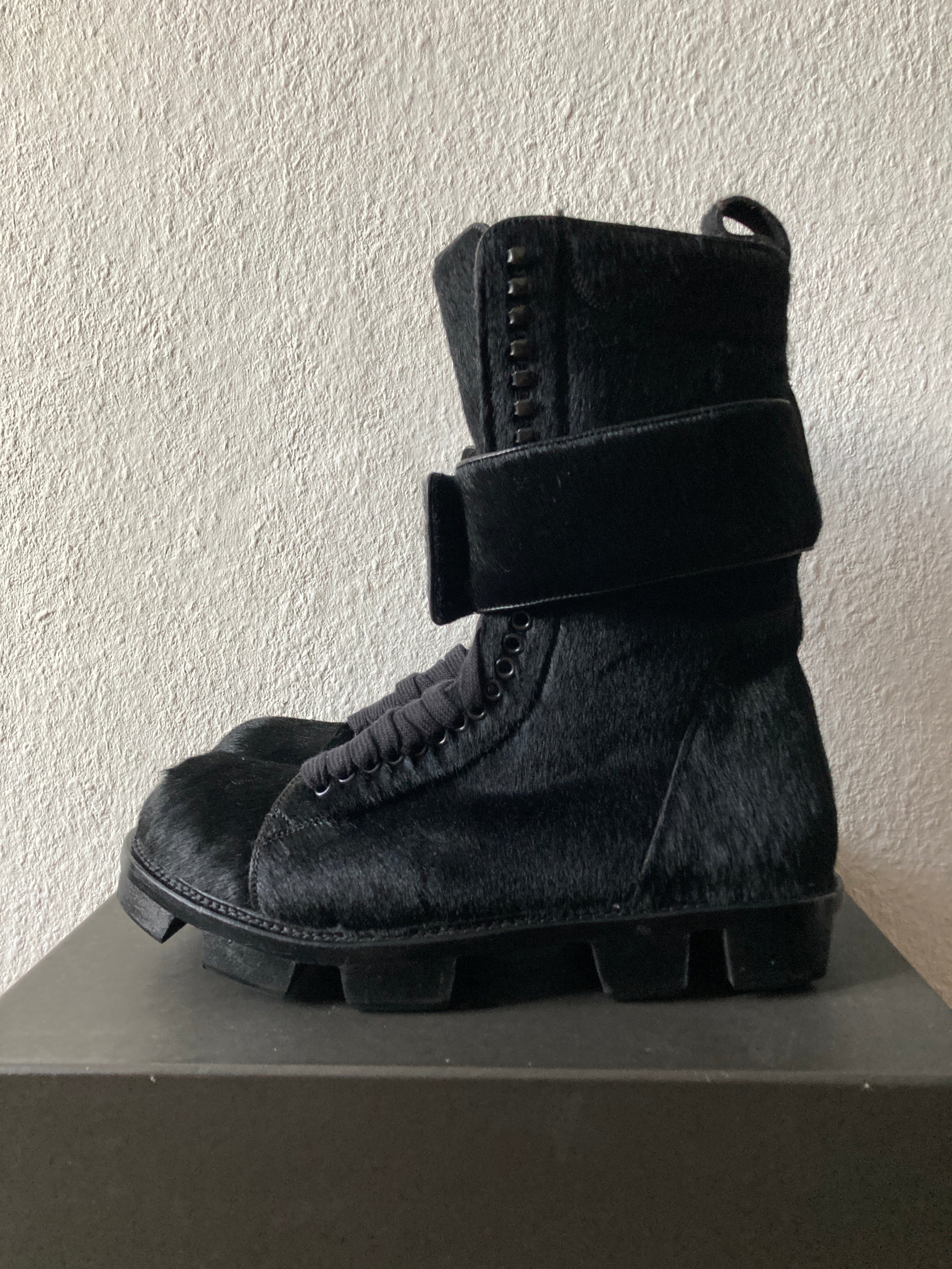 F/W 13 "PLINTH" Runway Pony Hair Hiker Megatooth Boots IT45