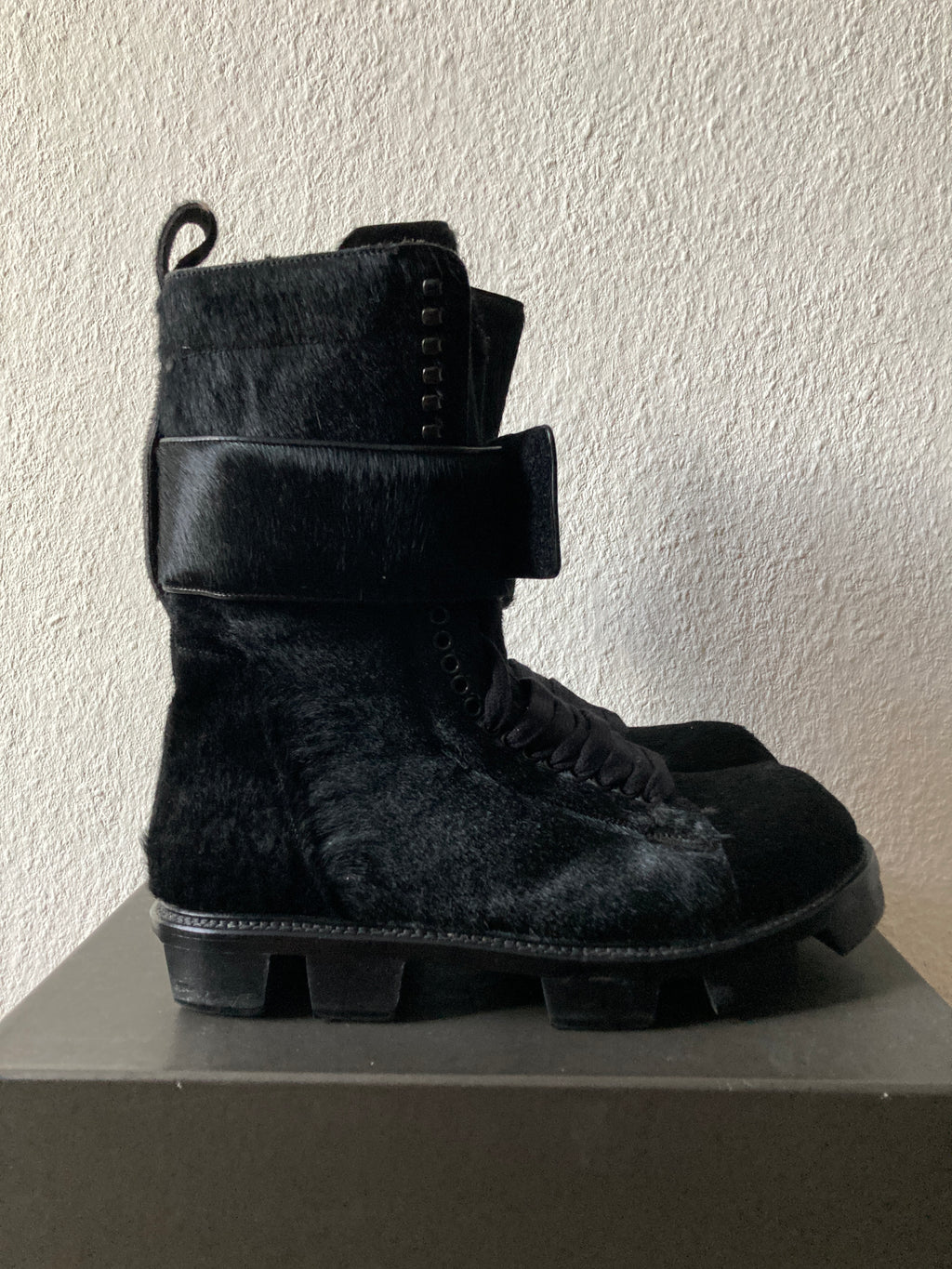 F/W 13 "PLINTH" Runway Pony Hair Hiker Megatooth Boots IT45