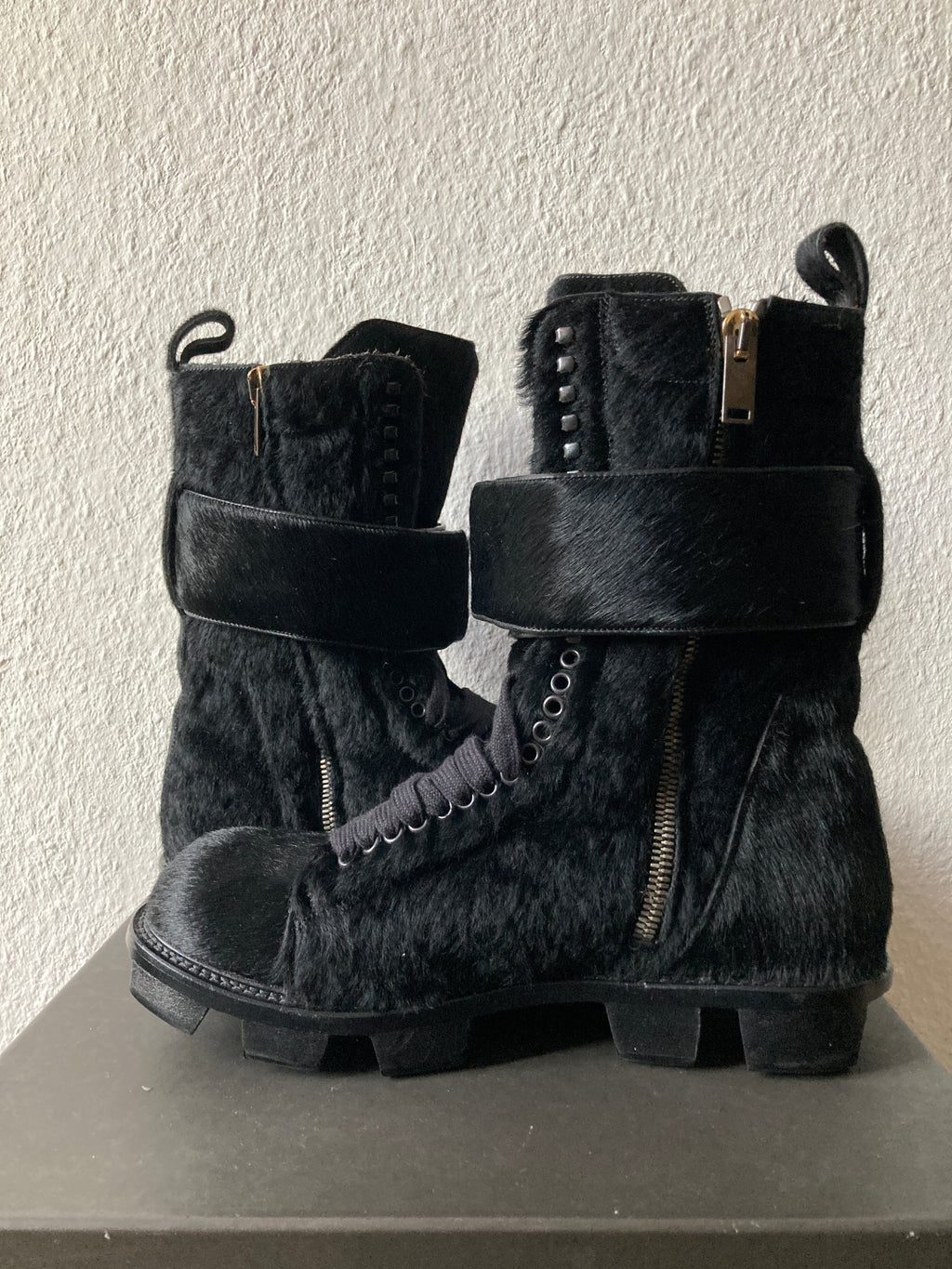 F/W 13 "PLINTH" Runway Pony Hair Hiker Megatooth Boots IT45