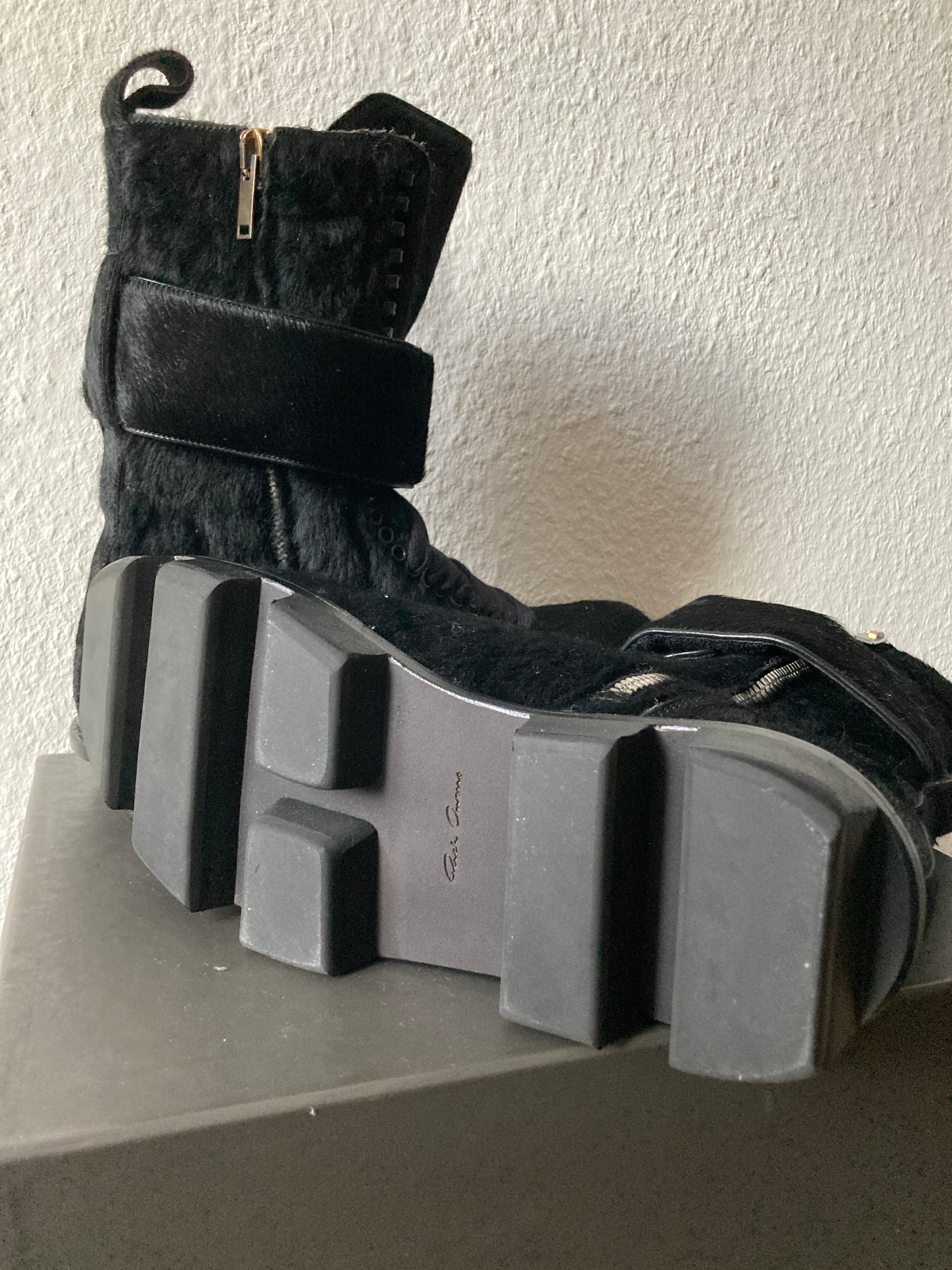 F/W 13 "PLINTH" Runway Pony Hair Hiker Megatooth Boots IT45
