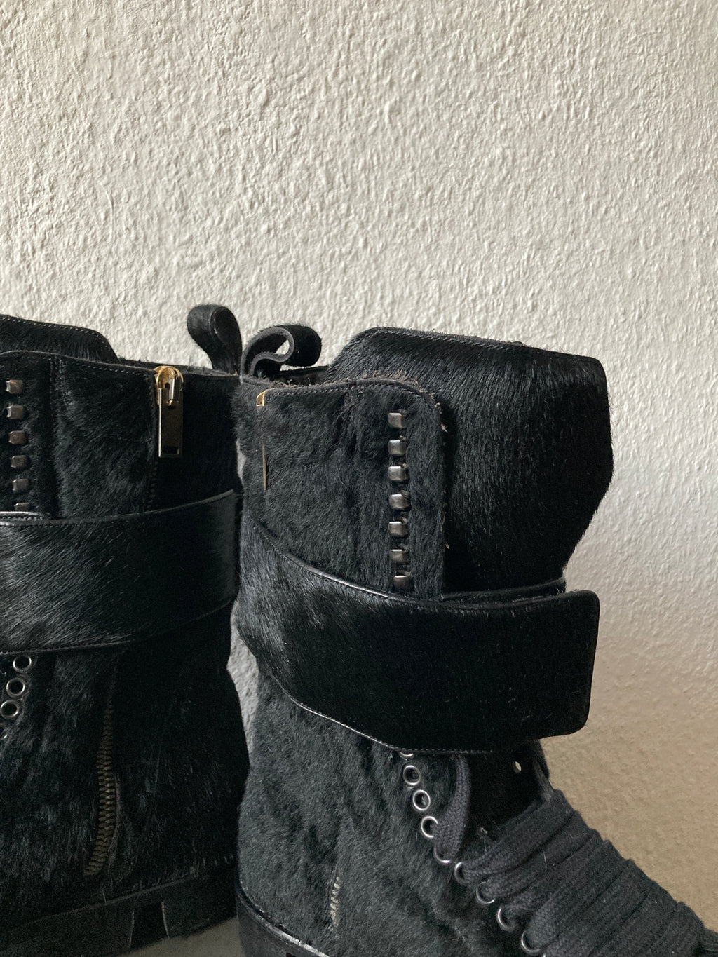 F/W 13 "PLINTH" Runway Pony Hair Hiker Megatooth Boots IT45