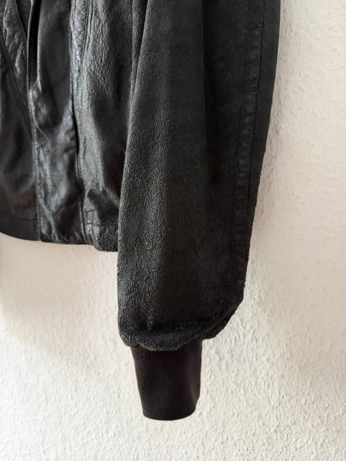 S/S 08 "CREATCH" Blistered Lamb Leather "Fogpocket" Jacket in Black and Size M
