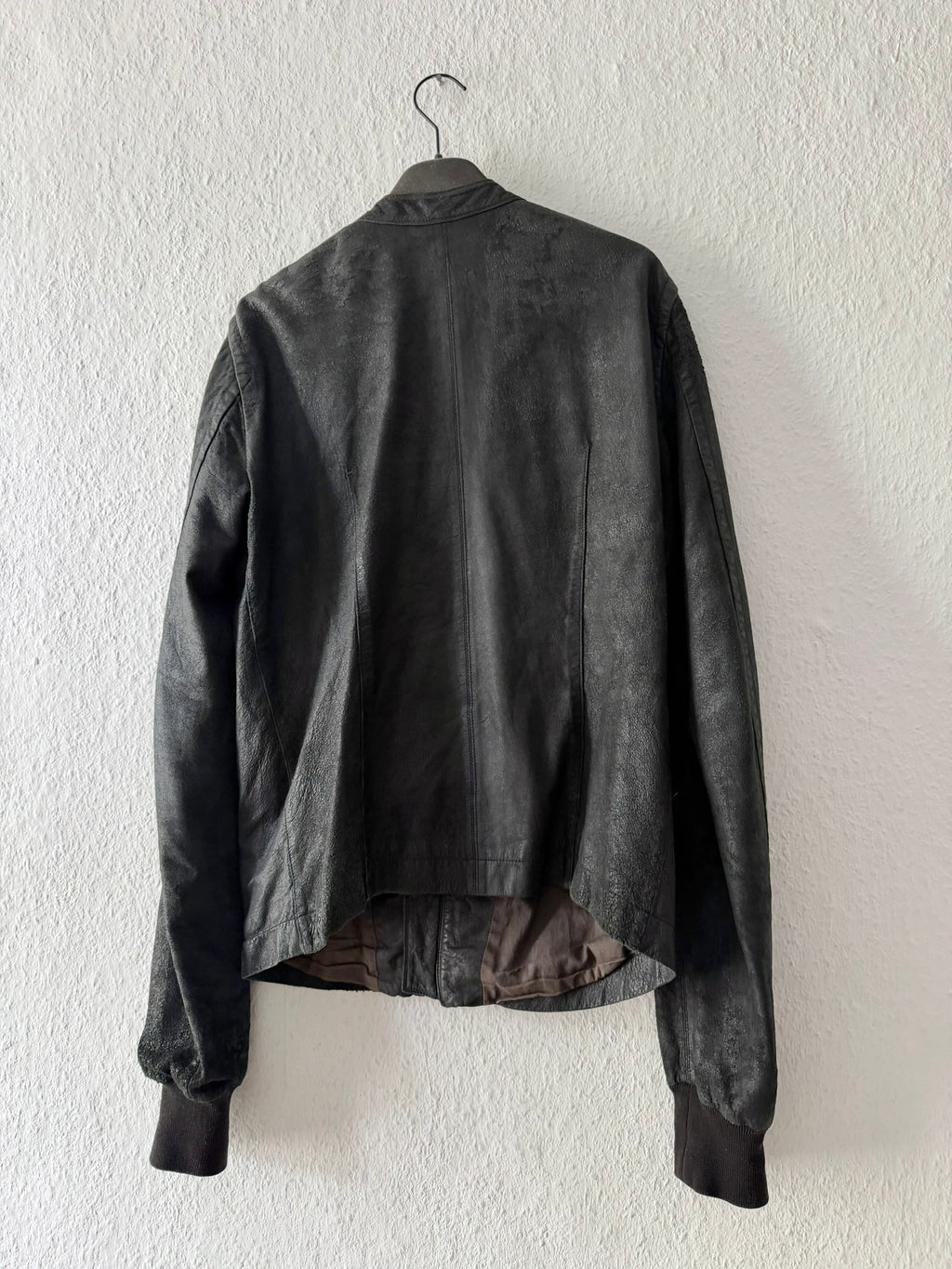 S/S 08 "CREATCH" Blistered Lamb Leather "Fogpocket" Jacket in Black and Size M