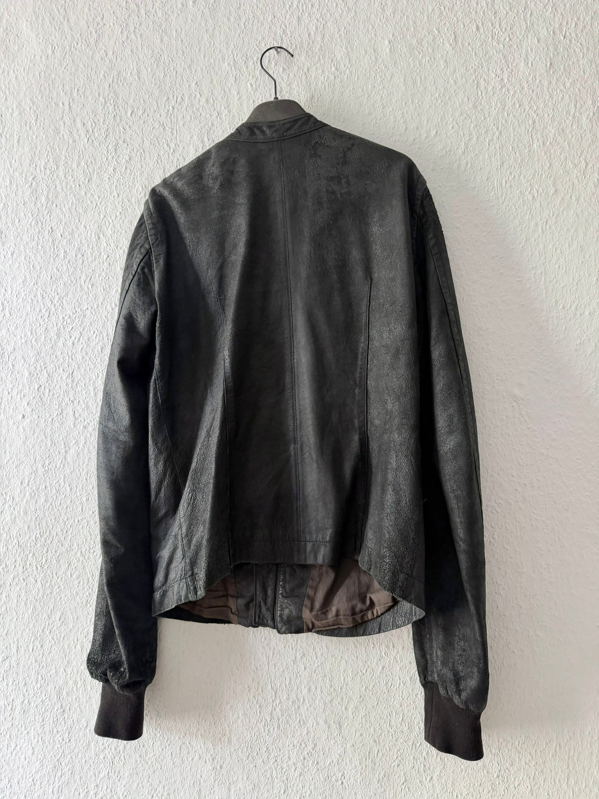 S/S 08 "CREATCH" Blistered Lamb Leather "Fogpocket" Jacket in Black and Size M