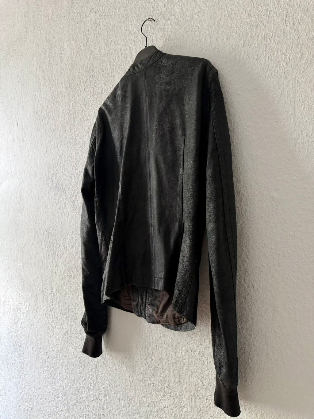 S/S 08 "CREATCH" Blistered Lamb Leather "Fogpocket" Jacket in Black and Size M