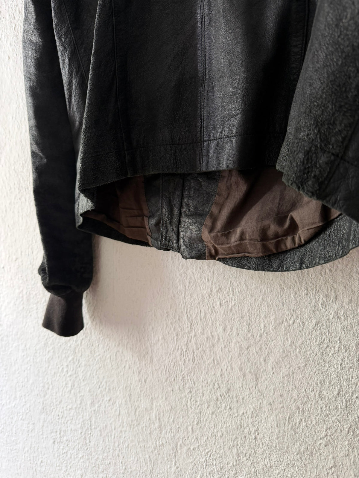 S/S 08 "CREATCH" Blistered Lamb Leather "Fogpocket" Jacket in Black and Size M