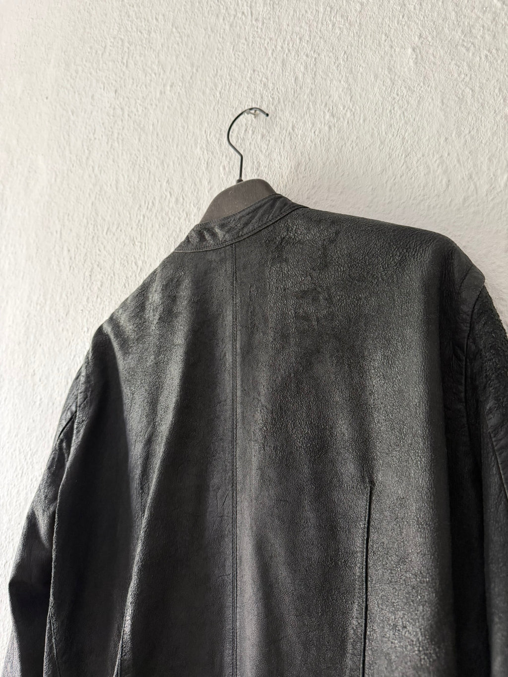 S/S 08 "CREATCH" Blistered Lamb Leather "Fogpocket" Jacket in Black and Size M