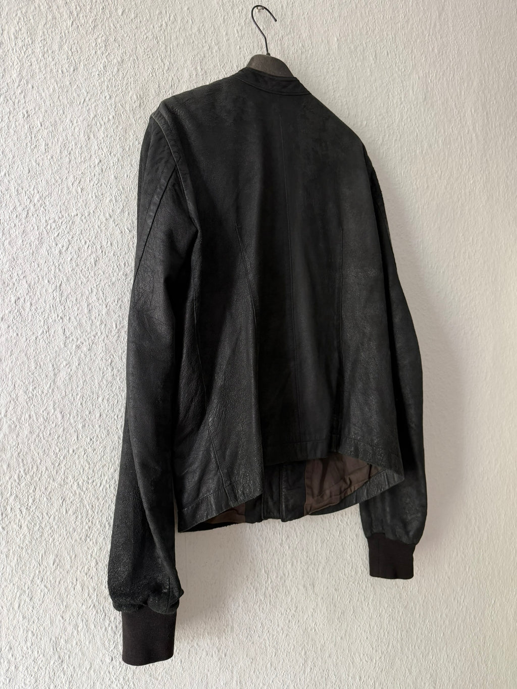 S/S 08 "CREATCH" Blistered Lamb Leather "Fogpocket" Jacket in Black and Size M