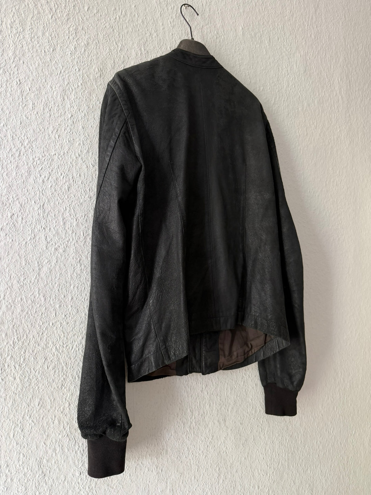 S/S 08 "CREATCH" Blistered Lamb Leather "Fogpocket" Jacket in Black and Size M