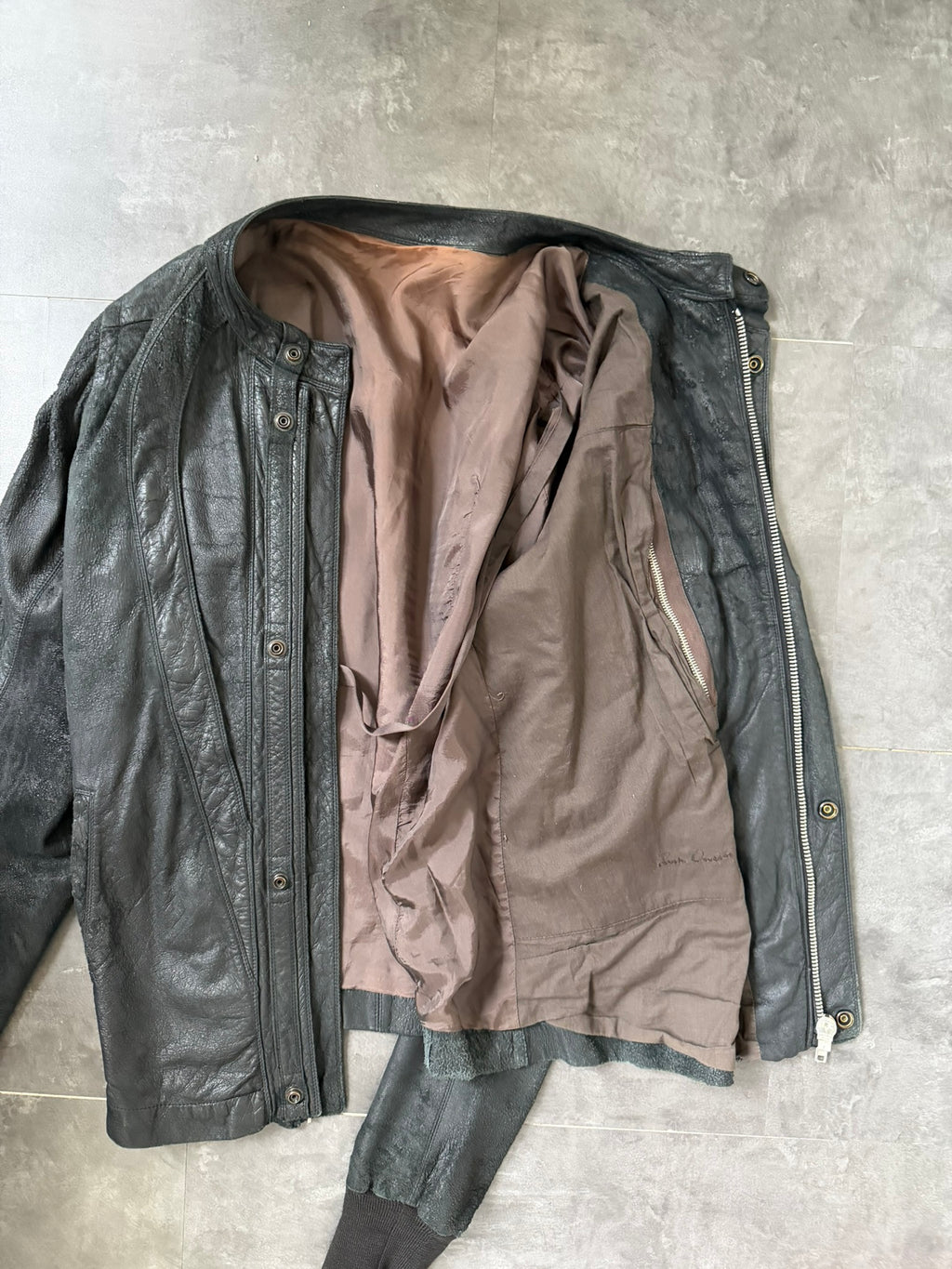 S/S 08 "CREATCH" Blistered Lamb Leather "Fogpocket" Jacket in Black and Size M