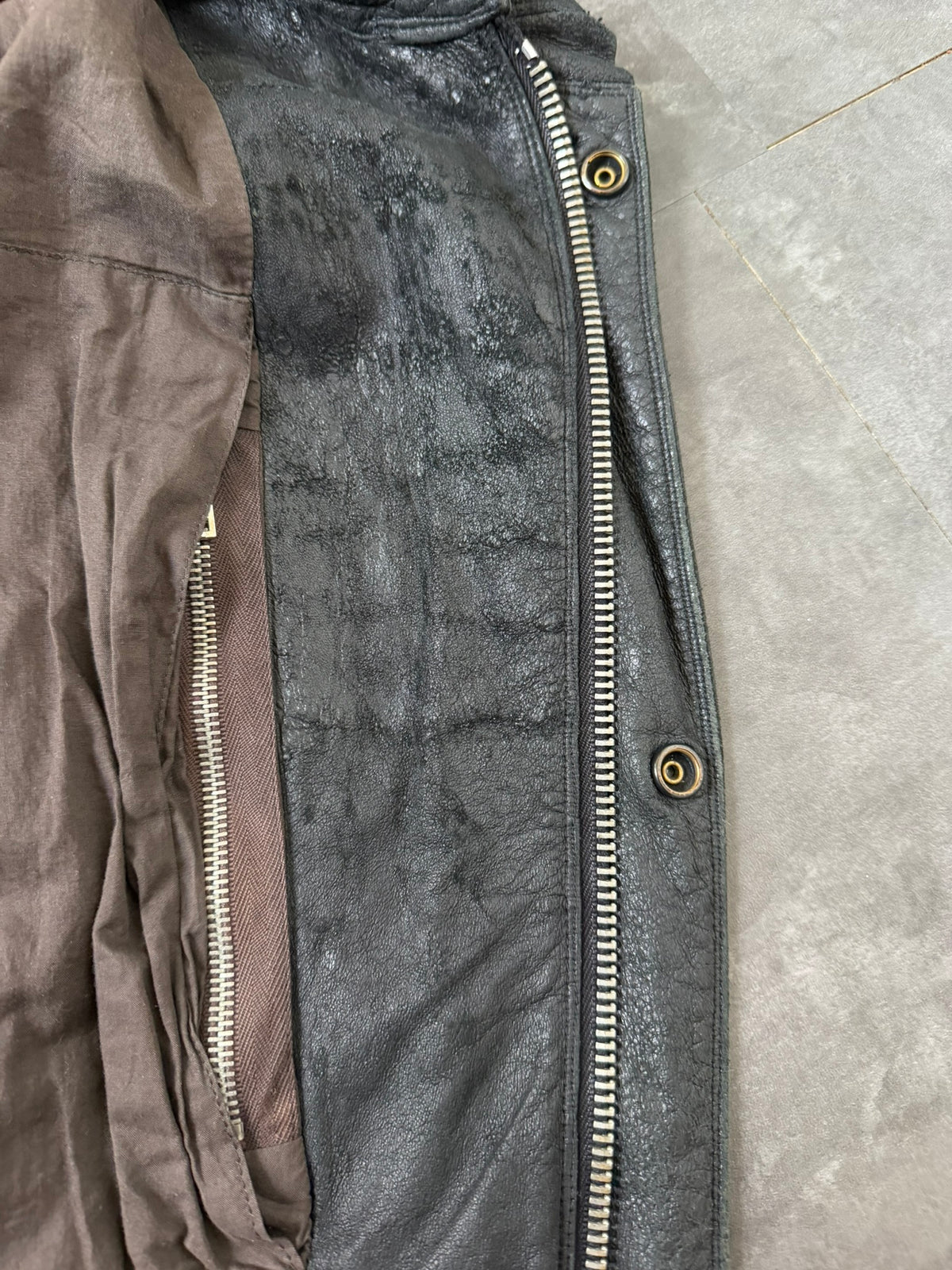 S/S 08 "CREATCH" Blistered Lamb Leather "Fogpocket" Jacket in Black and Size M